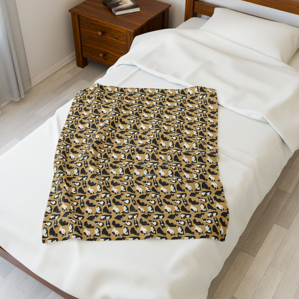 Velveteen Plush Blanket - Cats
