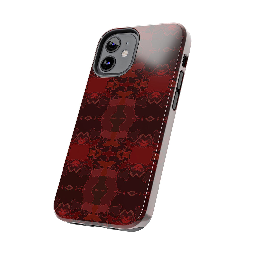 Tough Phone Cases - Red Kaleidoscope Pattern
