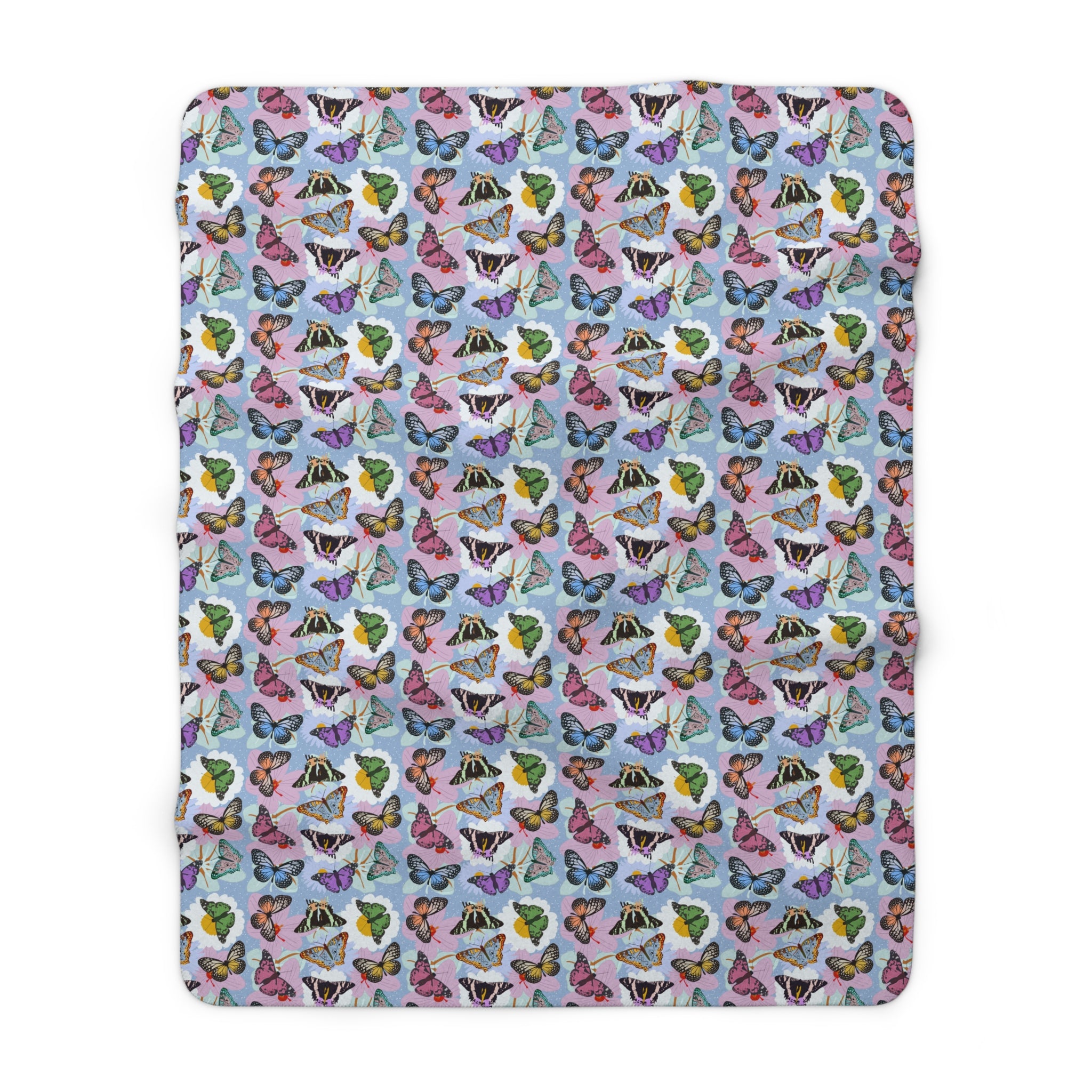 Sherpa Fleece Blanket - Butterflies