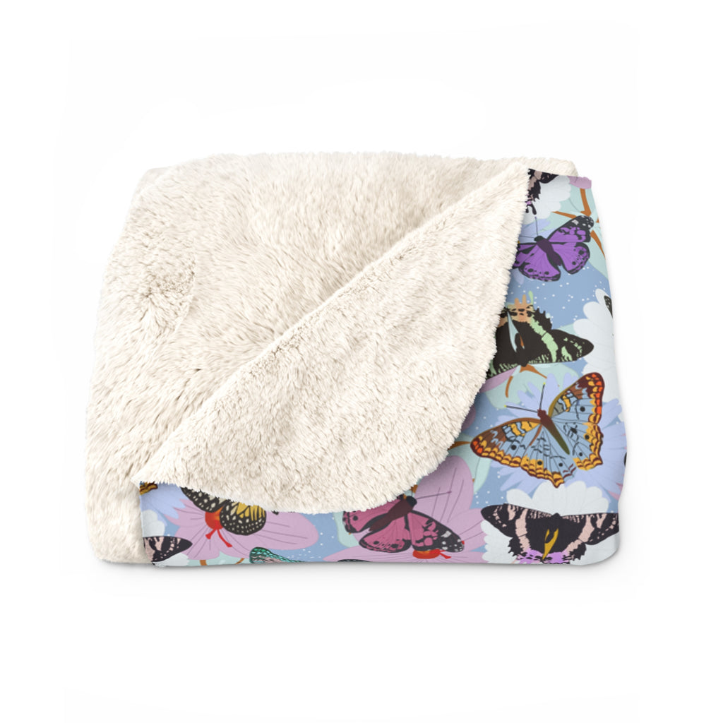 Sherpa Fleece Blanket - Butterflies