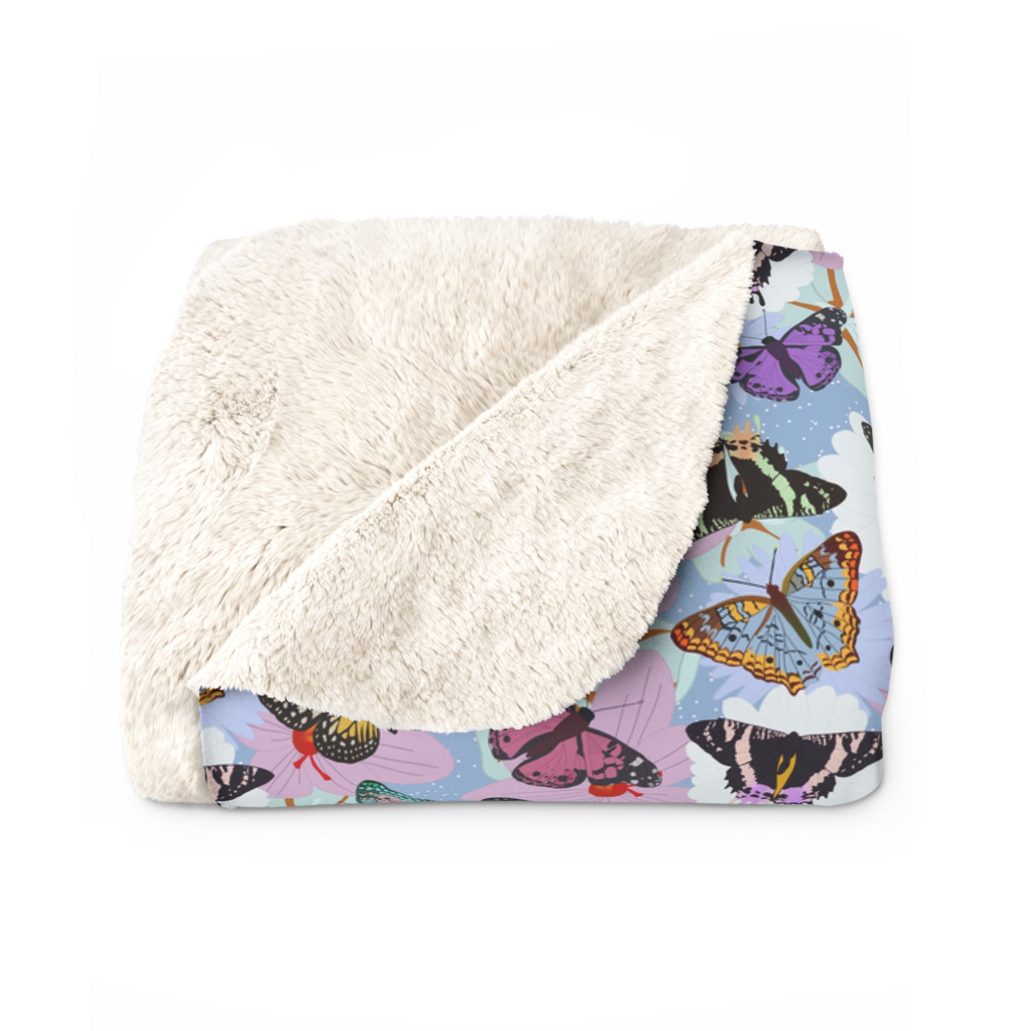 Sherpa Fleece Blanket - Butterflies