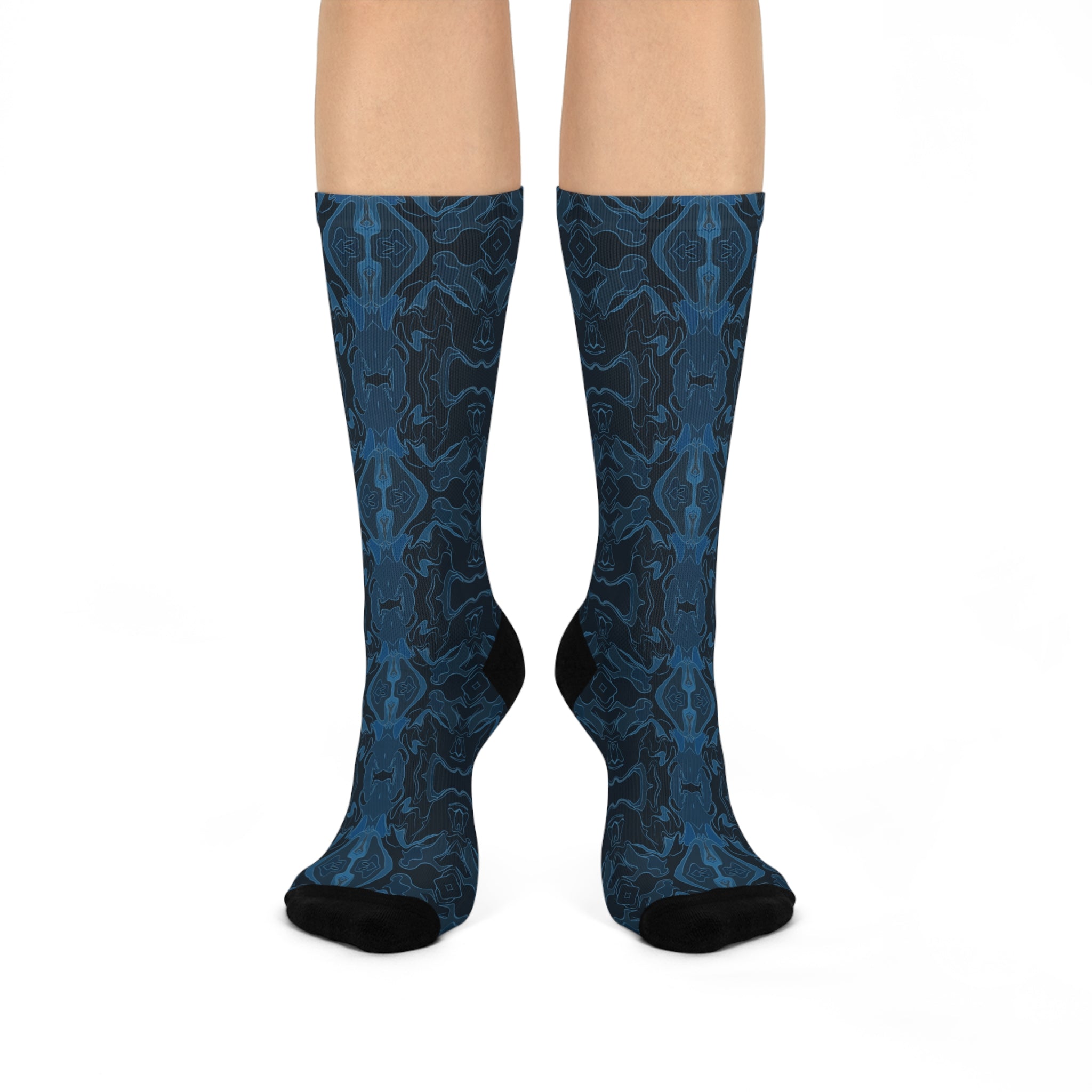 Cushioned Crew Socks - Blue Kaleidoscope