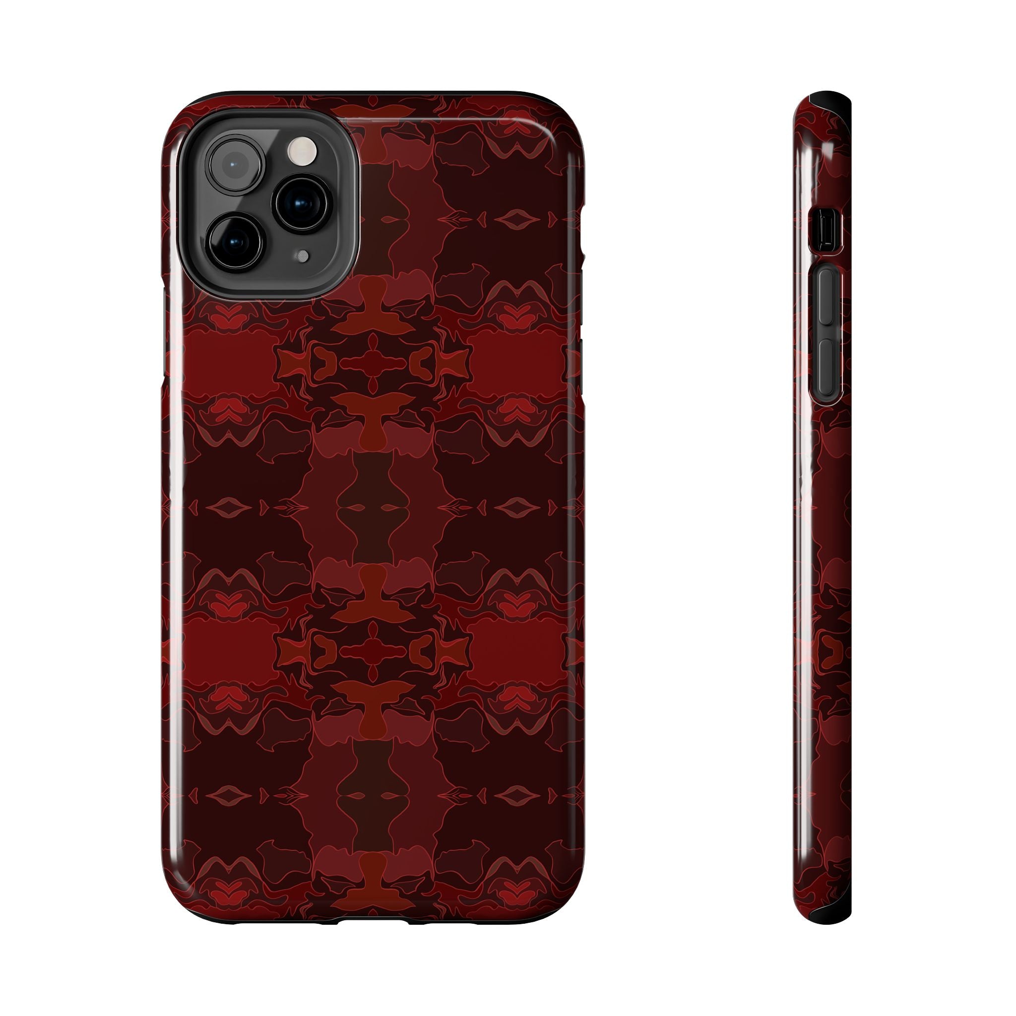 Tough Phone Cases - Red Kaleidoscope Pattern