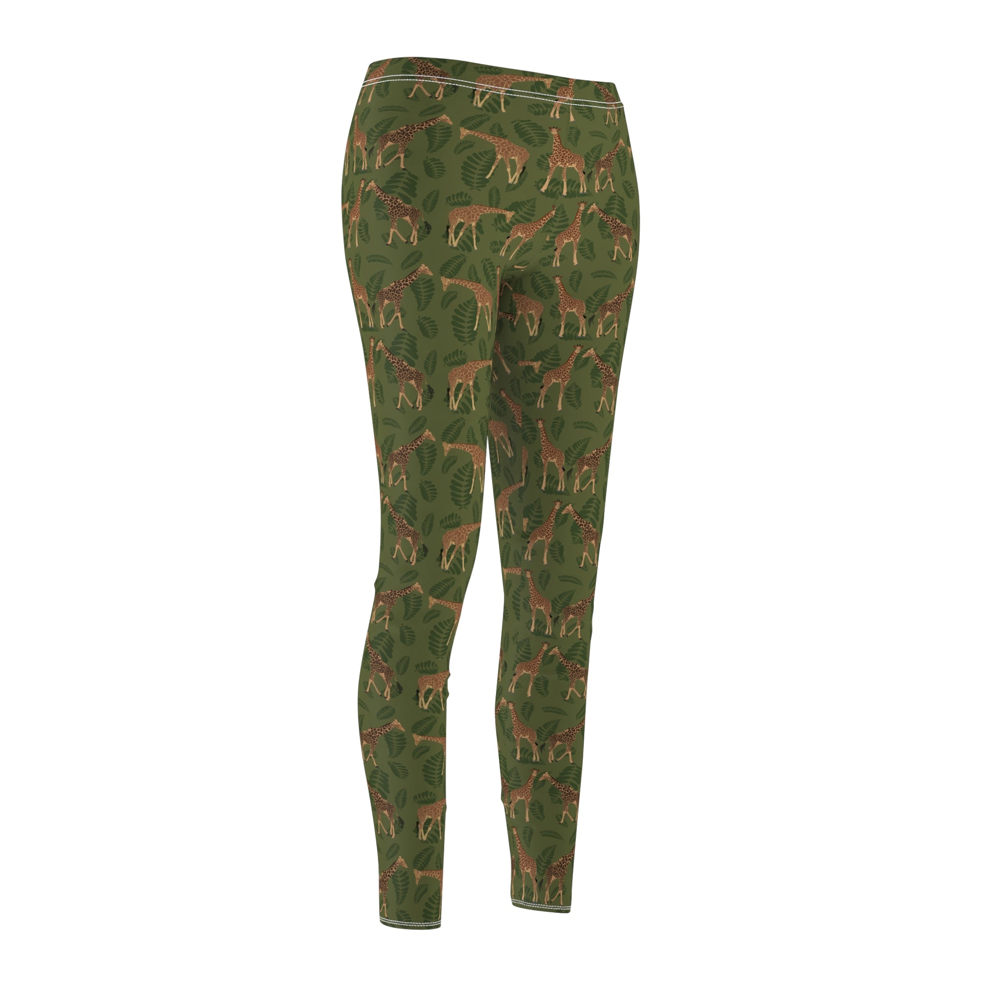 Women's Cut & Sew Casual Leggings - Giraffes
