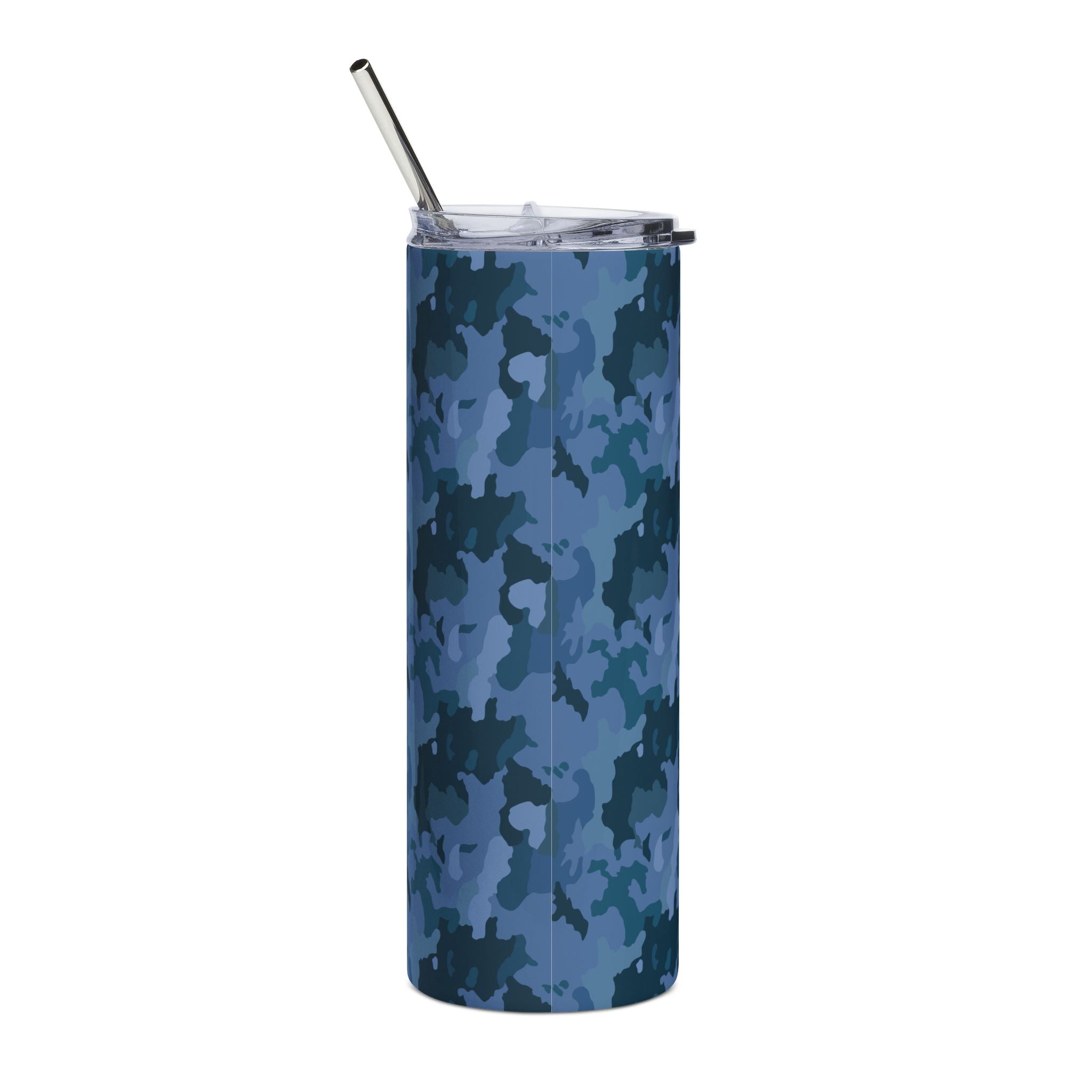 Stainless Steel Tumbler, 20oz - Blue Camo
