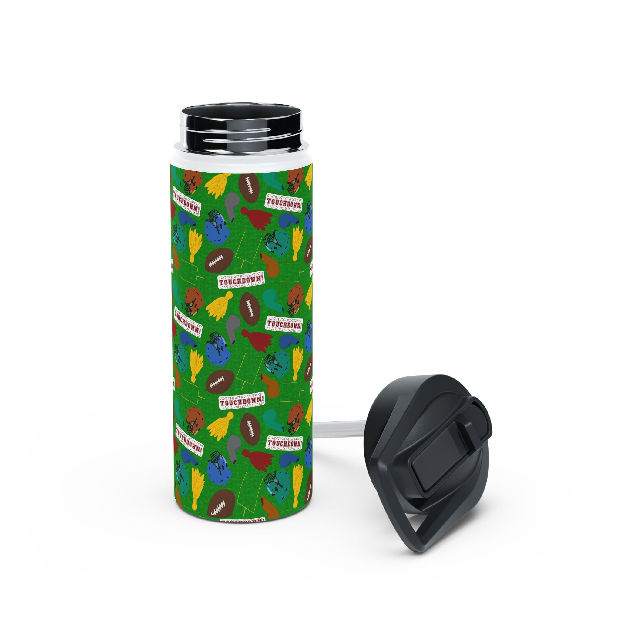 Stainless Steel Water Bottle, Standard Lid - Football