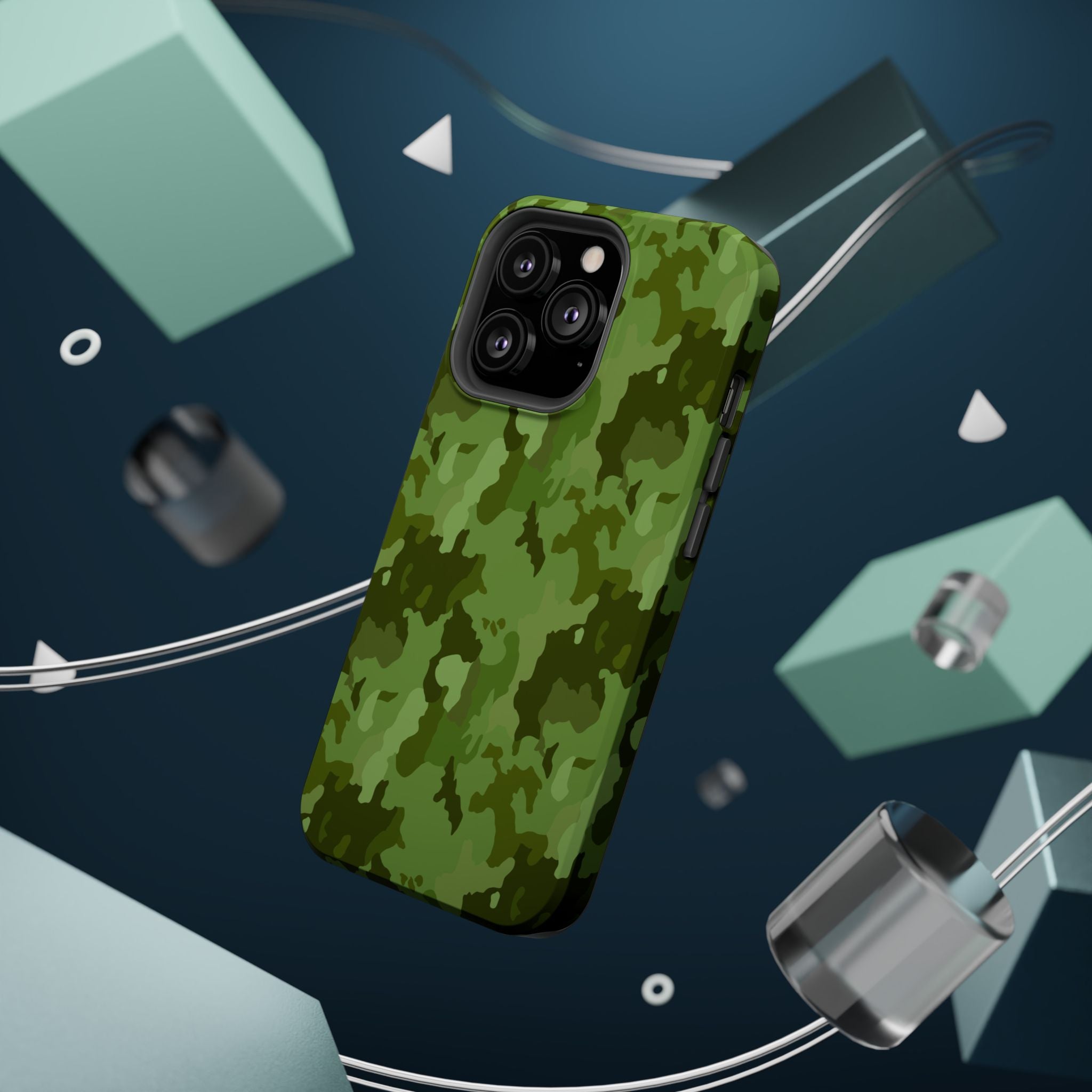 Magnetic Impact-Resistant Cases - Green Camo