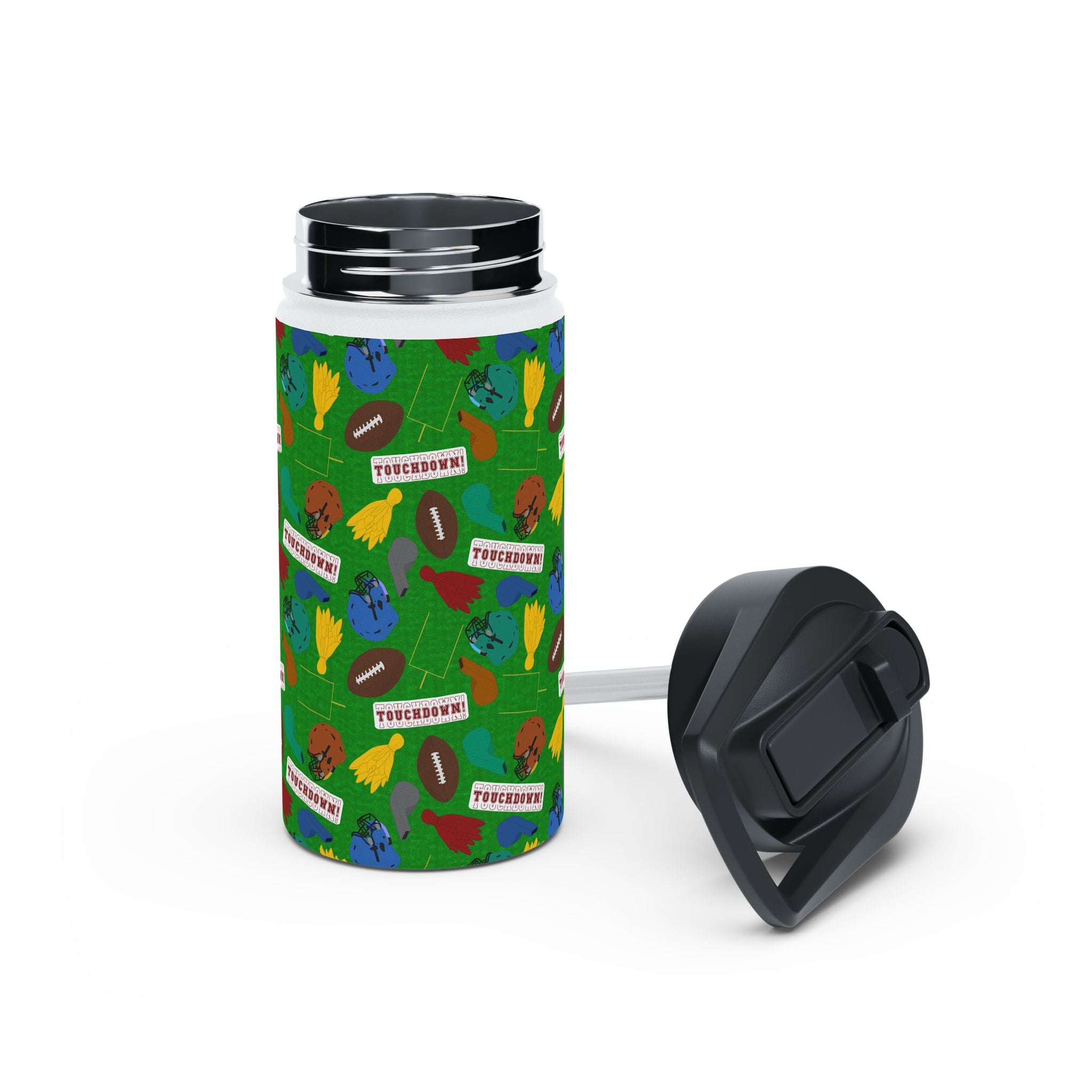 Stainless Steel Water Bottle, Standard Lid - Football