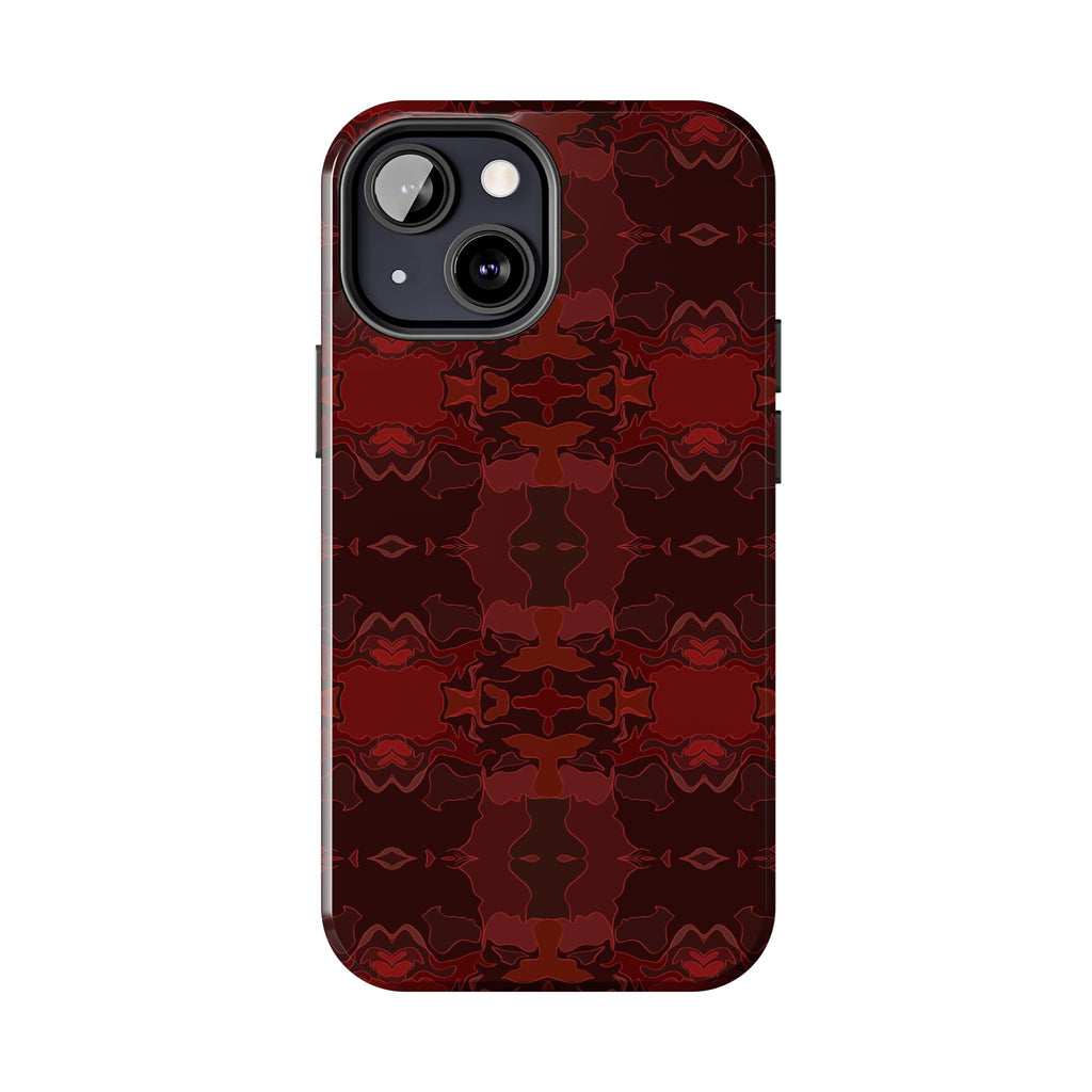 Tough Phone Cases - Red Kaleidoscope Pattern