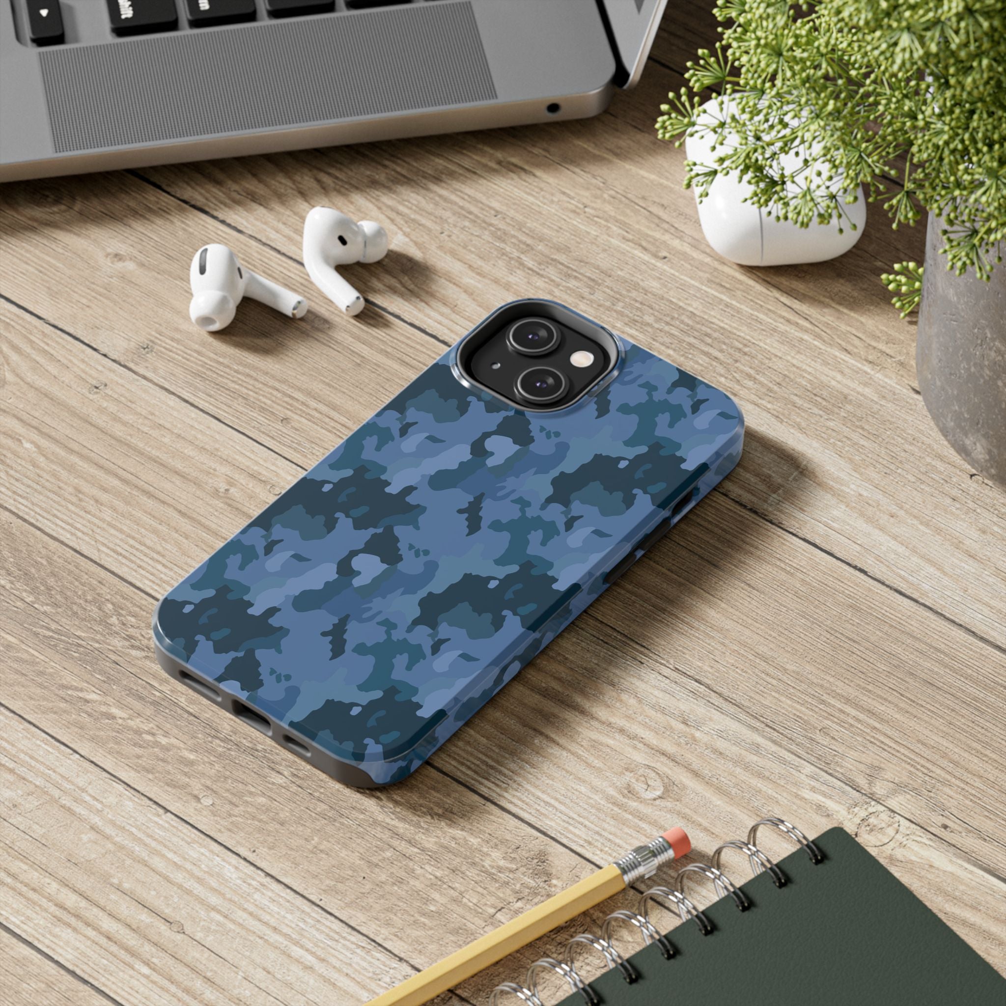 Tough Phone Cases - Blue Camo