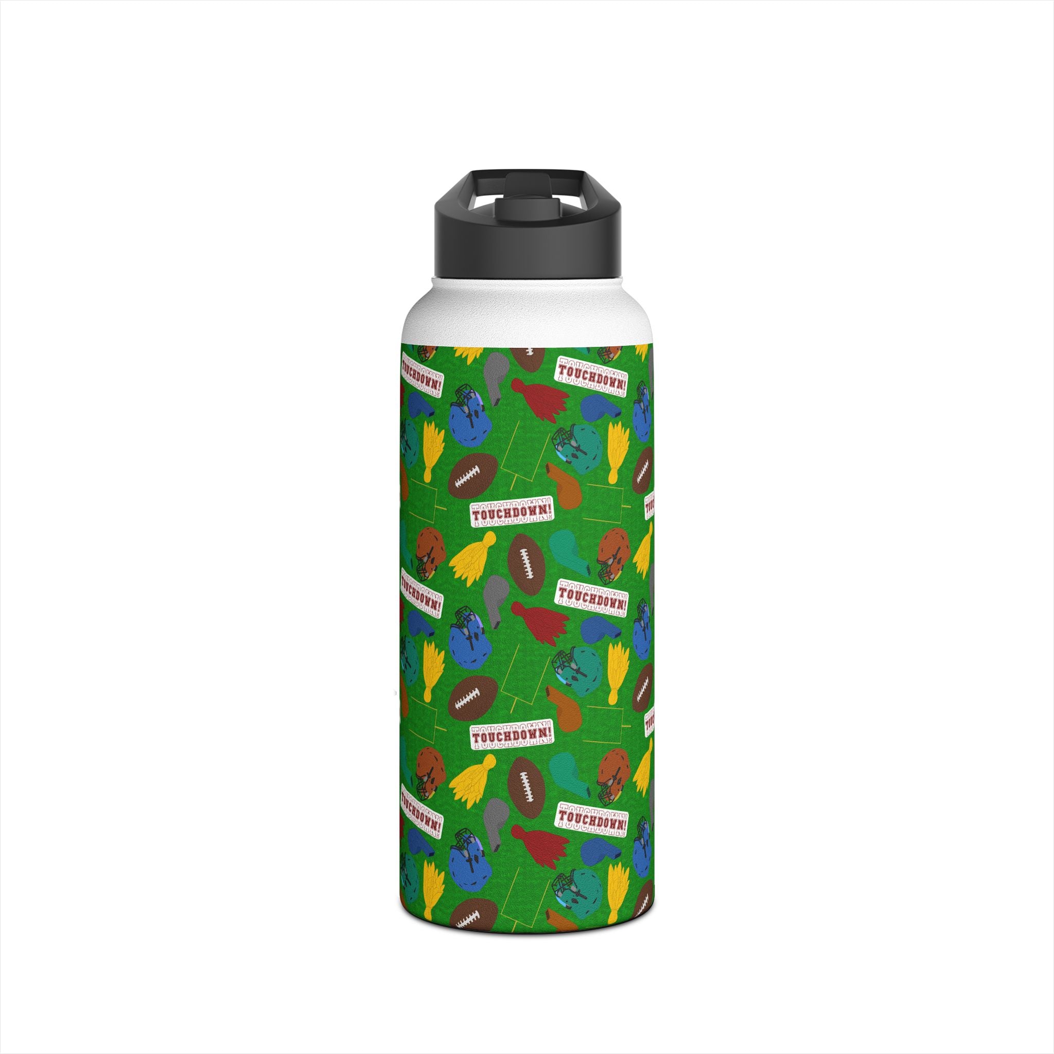 Stainless Steel Water Bottle, Standard Lid - Football