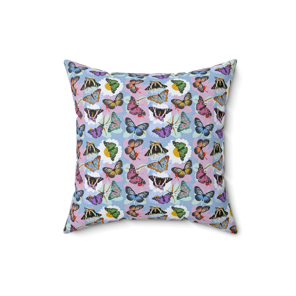 Spun Polyester Square Pillow - Butterflies