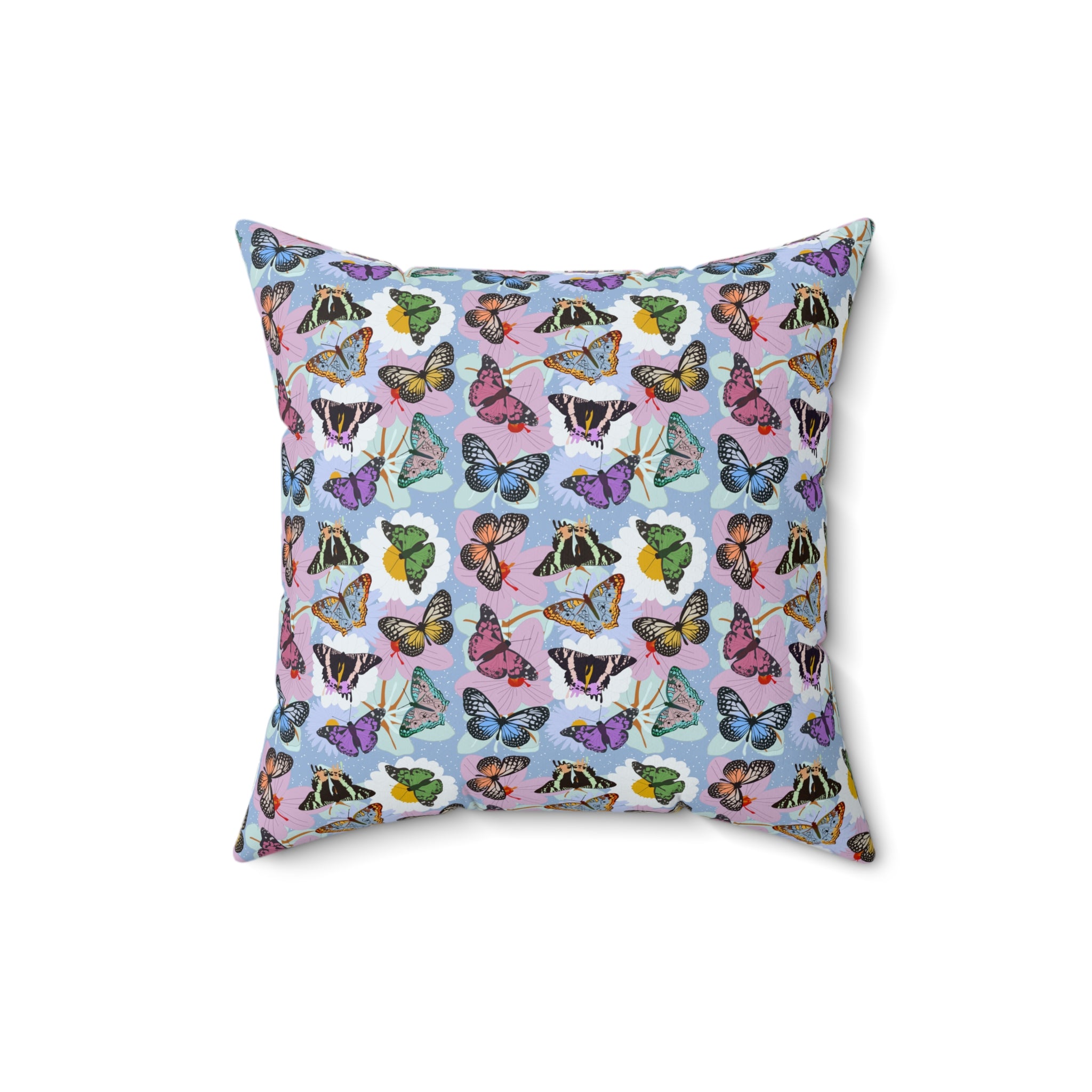 Spun Polyester Square Pillow - Butterflies