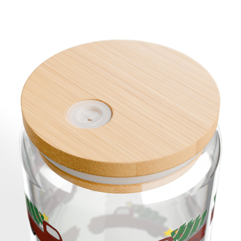 Sipper Glass, 16oz - Merry Truckmas