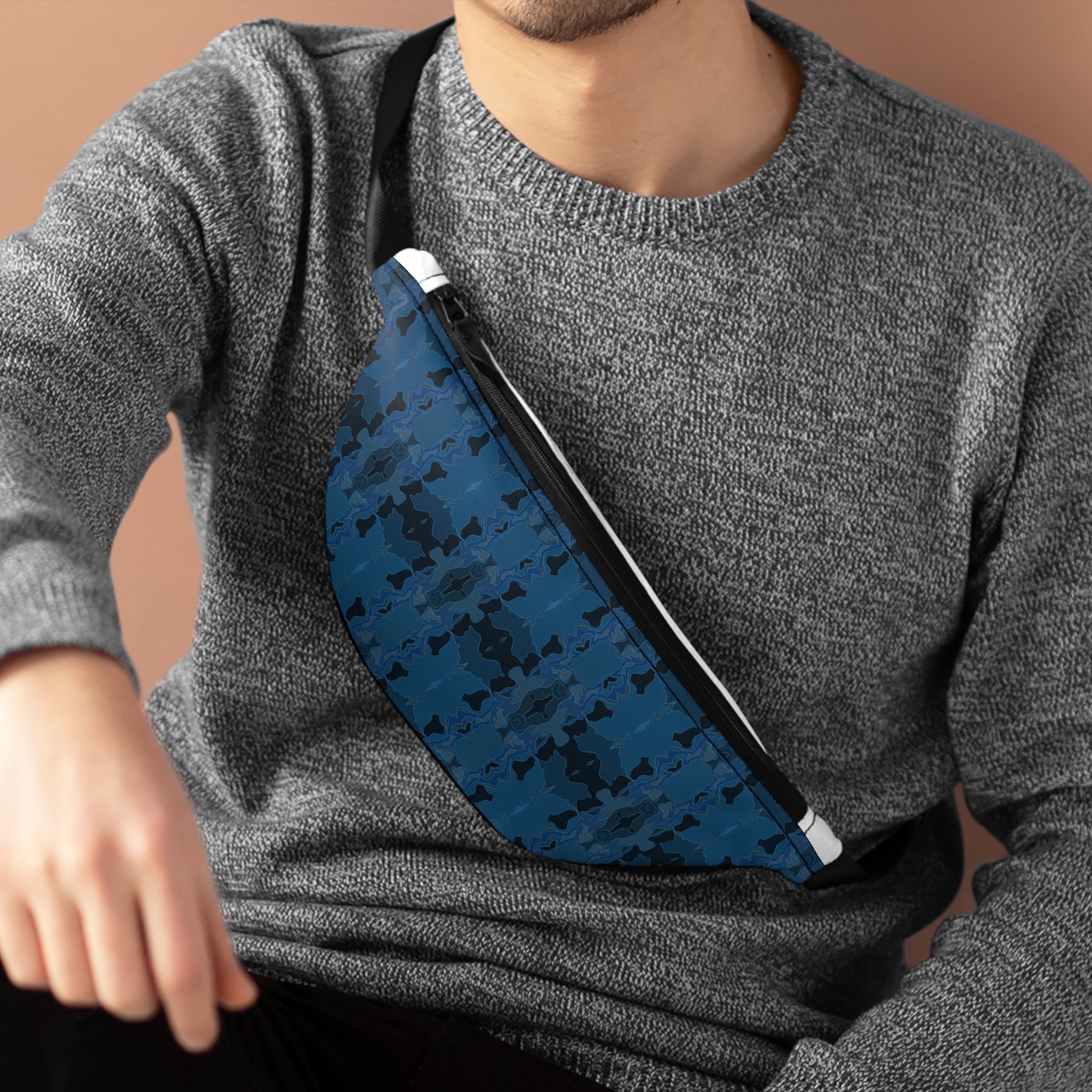 Fanny Pack - Blue Kaleidoscope Pattern