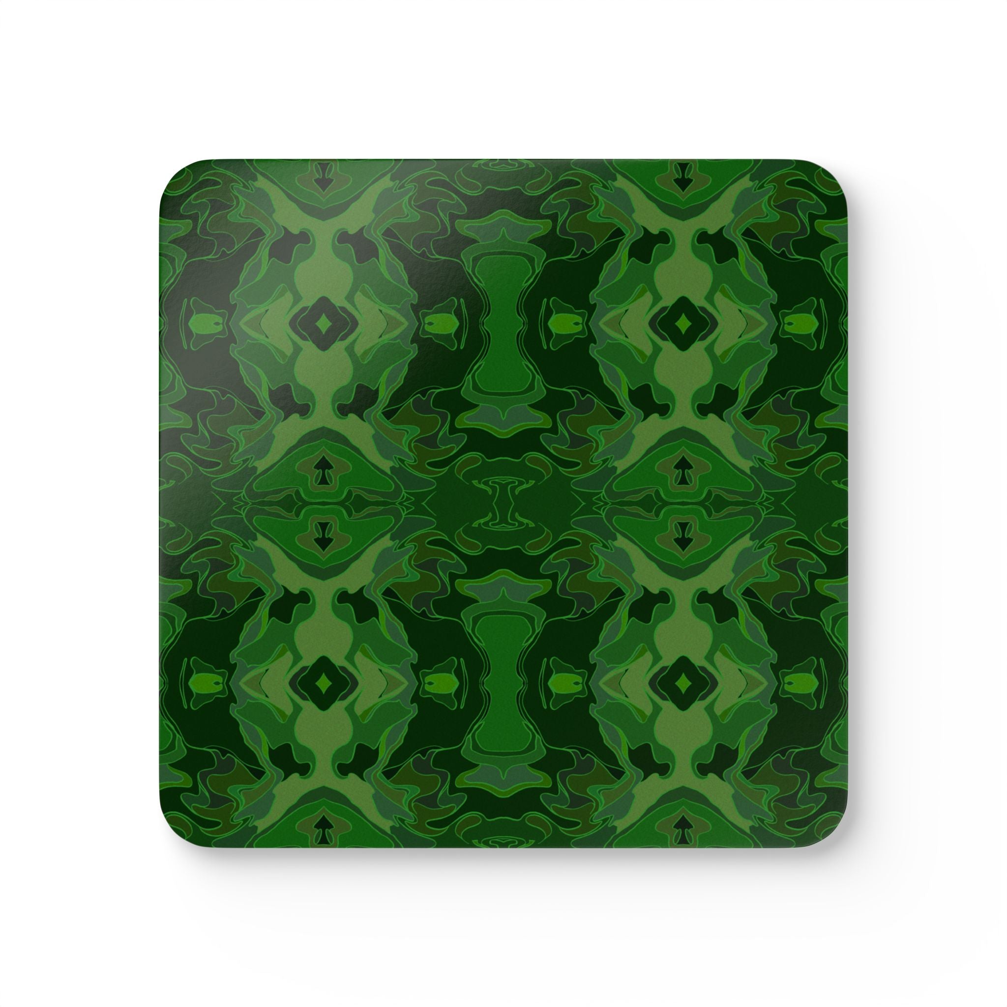 Corkwood Coaster Set - Green Kaleidoscope