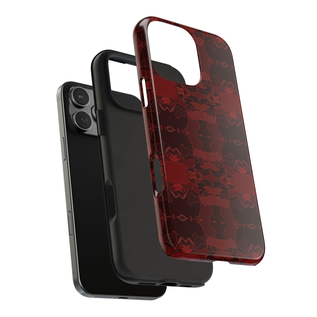 Tough Phone Cases - Red Kaleidoscope Pattern