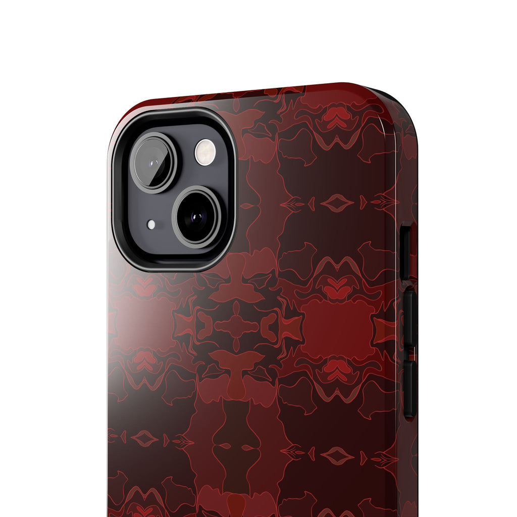 Tough Phone Cases - Red Kaleidoscope Pattern