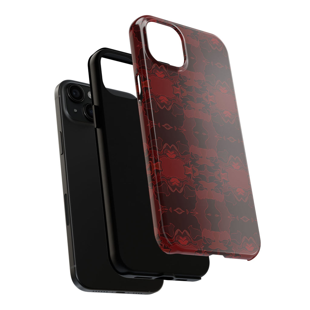 Tough Phone Cases - Red Kaleidoscope Pattern