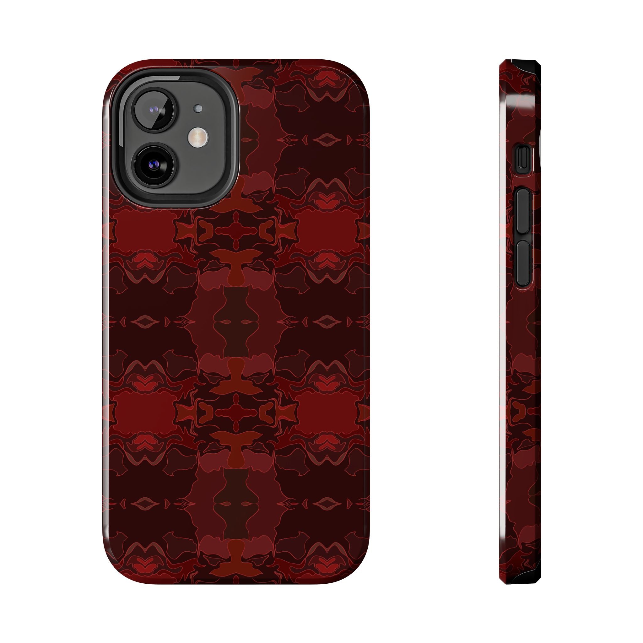 Tough Phone Cases - Red Kaleidoscope Pattern