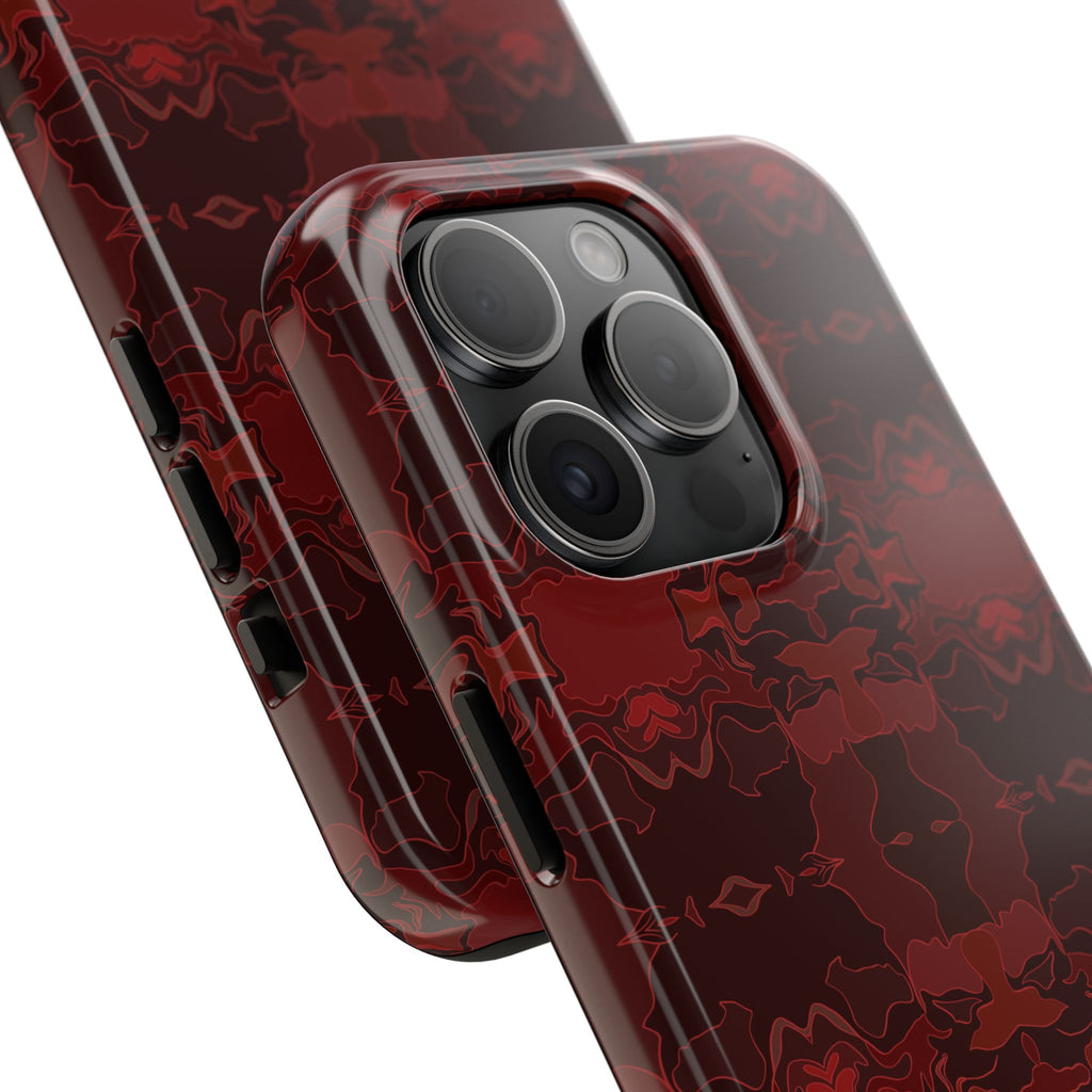 Tough Phone Cases - Red Kaleidoscope Pattern