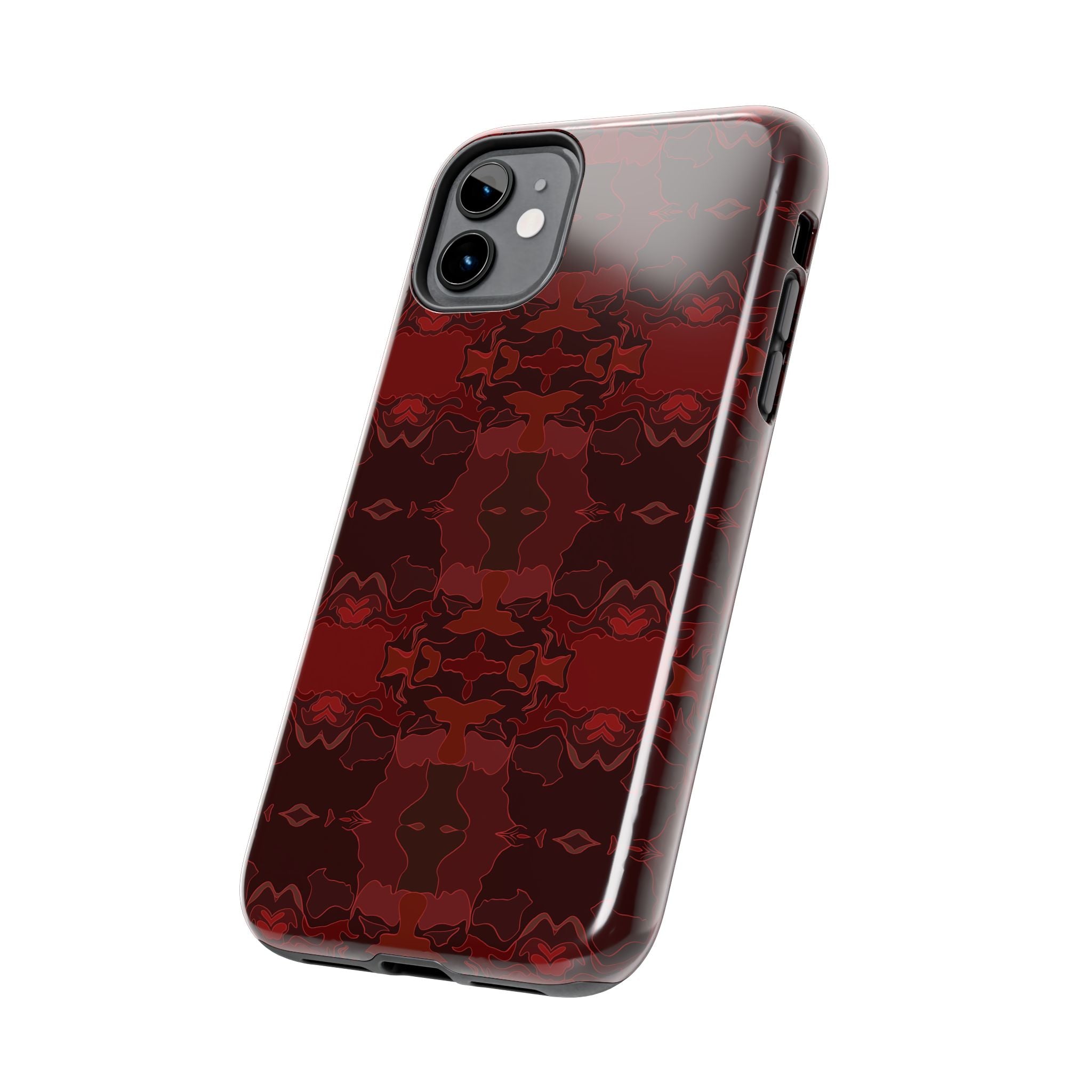 Tough Phone Cases - Red Kaleidoscope Pattern