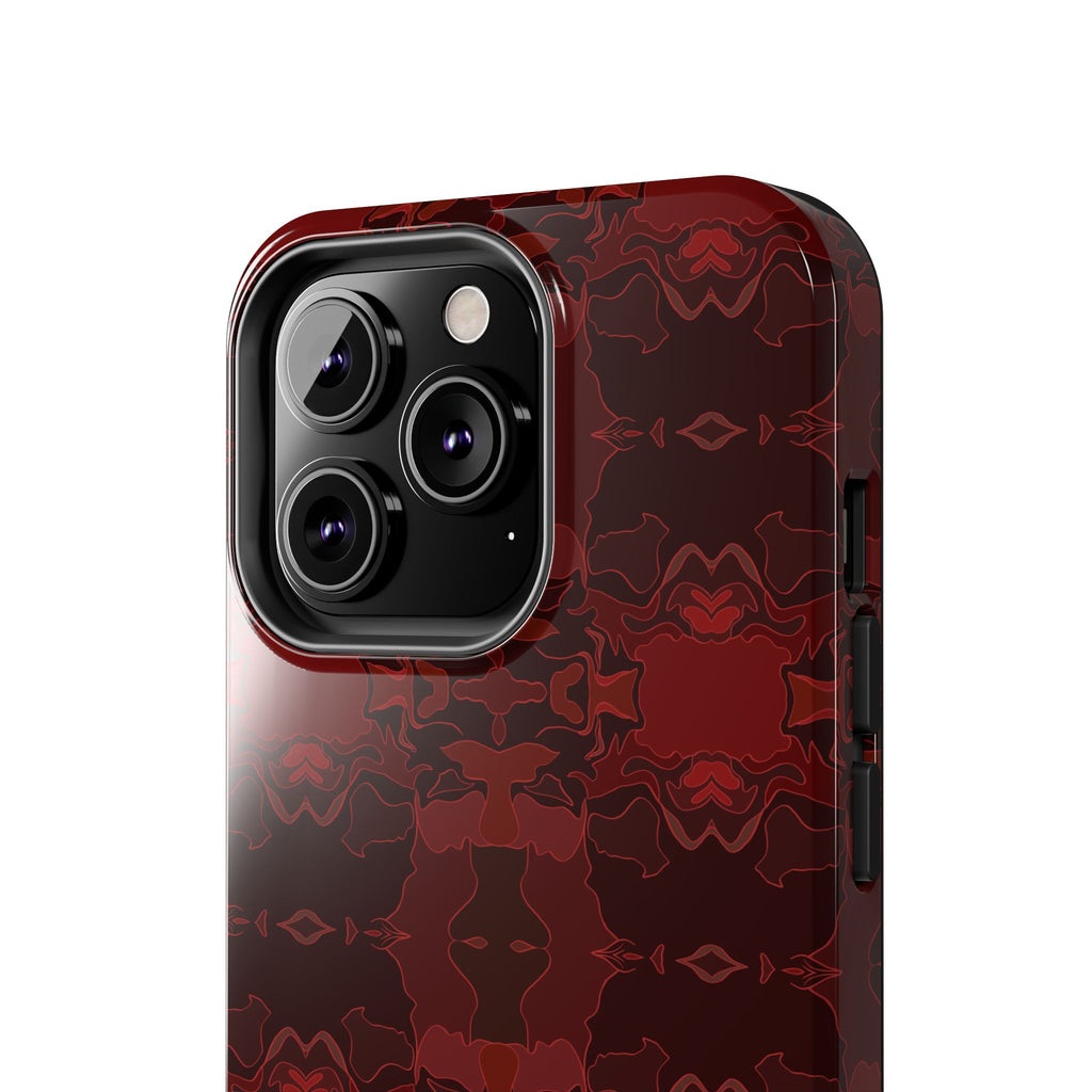 Tough Phone Cases - Red Kaleidoscope Pattern