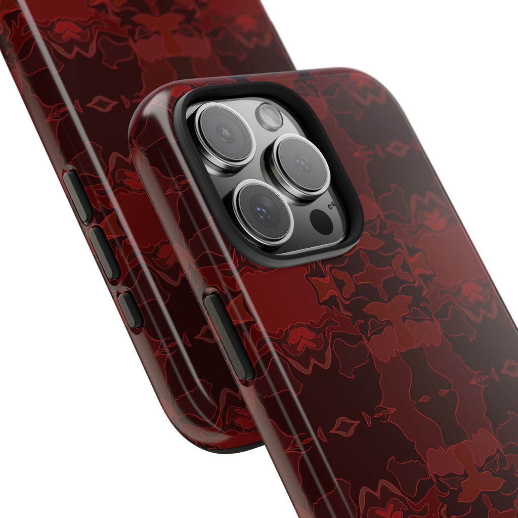 Tough Phone Cases - Red Kaleidoscope Pattern