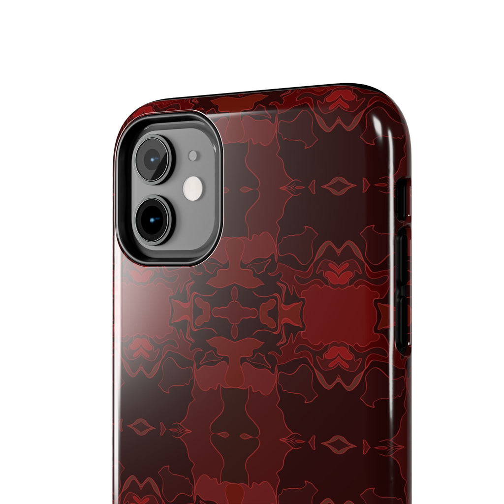 Tough Phone Cases - Red Kaleidoscope Pattern