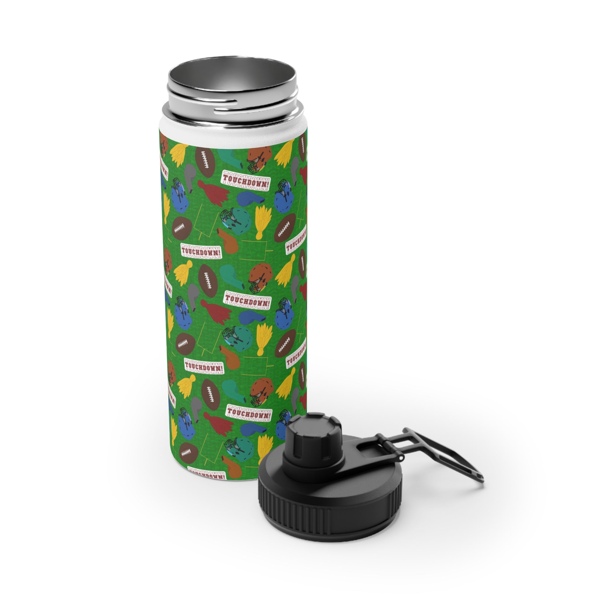 Stainless Steel Water Bottle, Sports Lid - Football