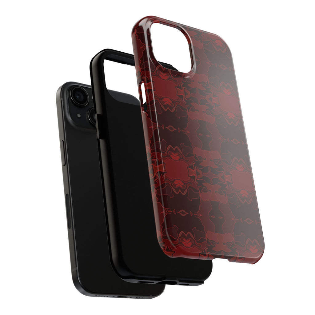 Tough Phone Cases - Red Kaleidoscope Pattern