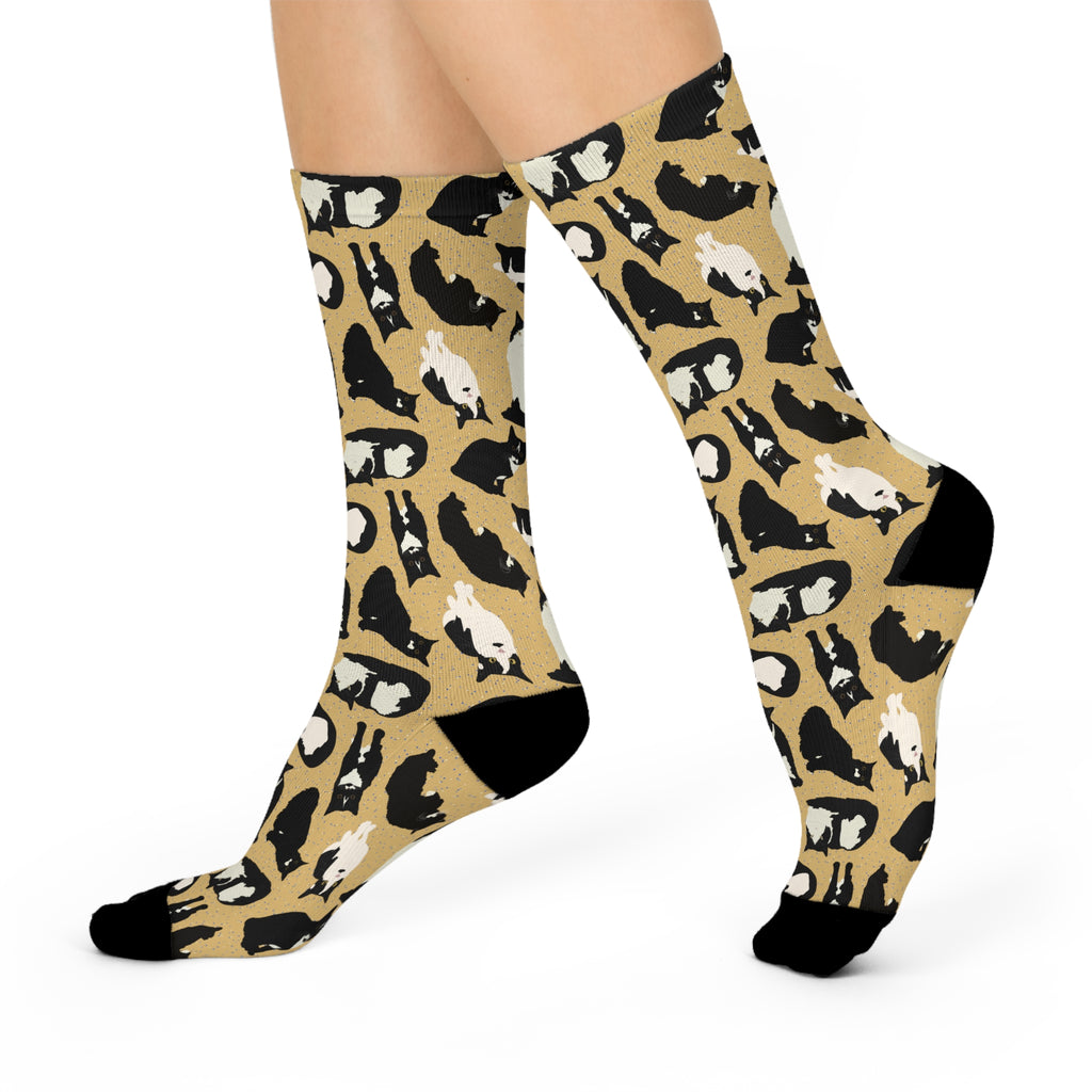 Cushioned Crew Socks - Cats