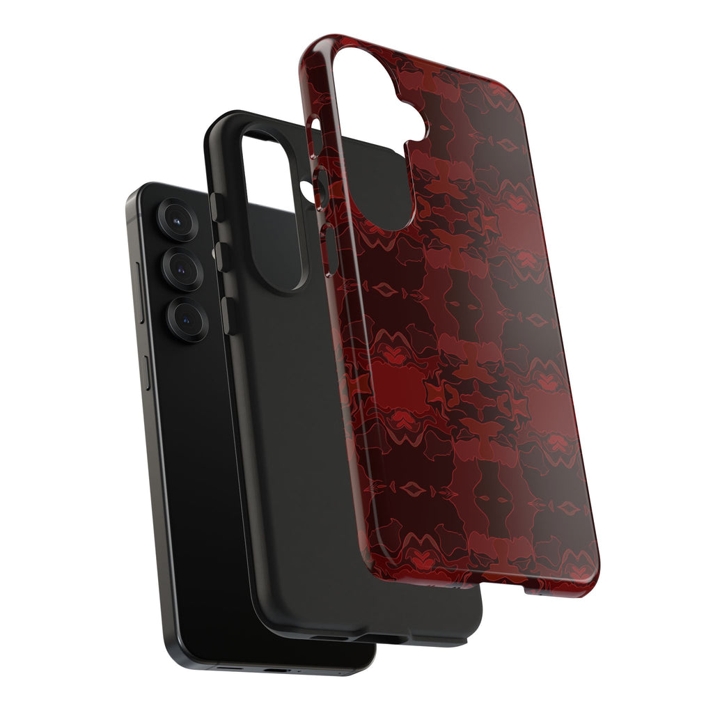 Tough Phone Cases - Red Kaleidoscope Pattern