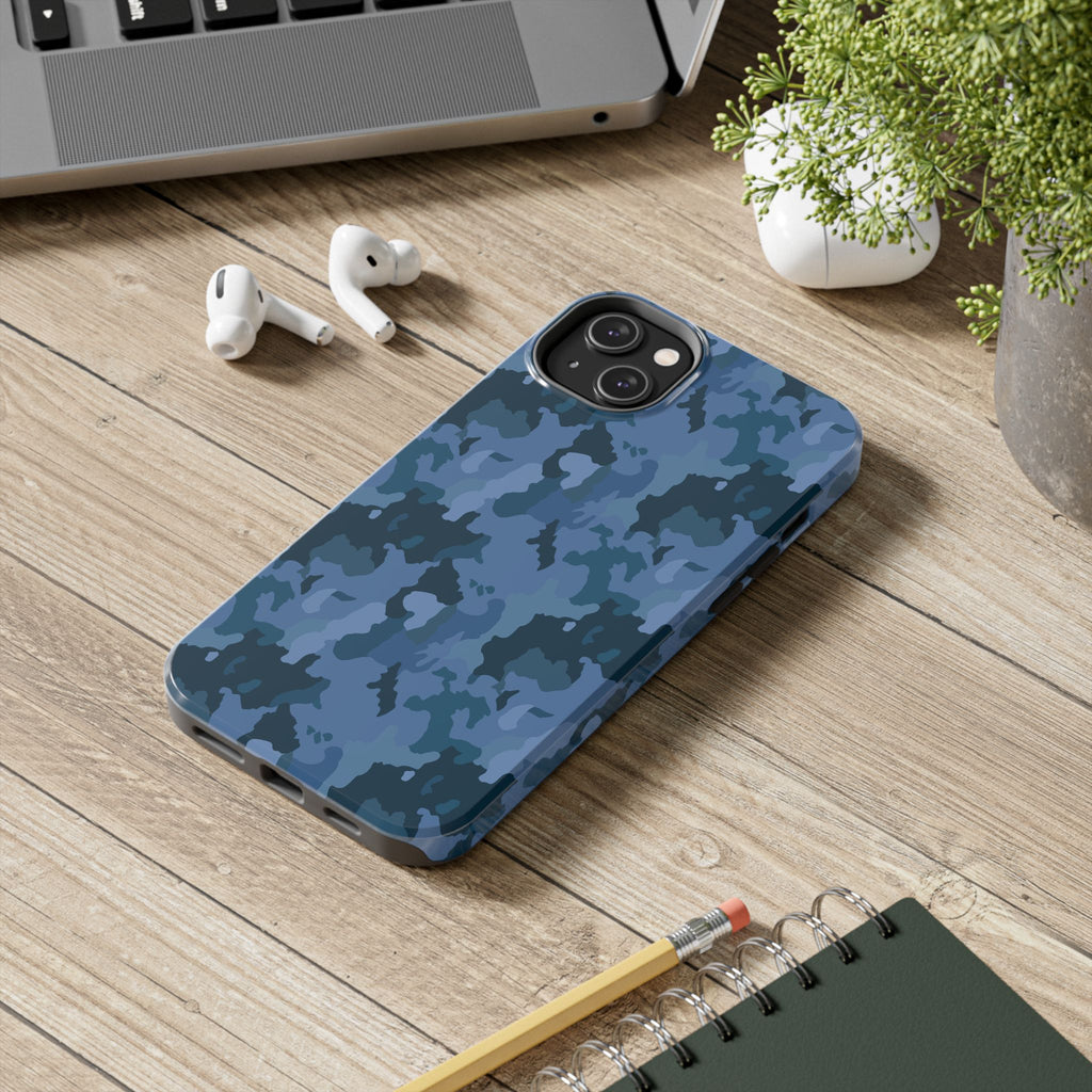 Tough Phone Cases - Blue Camo