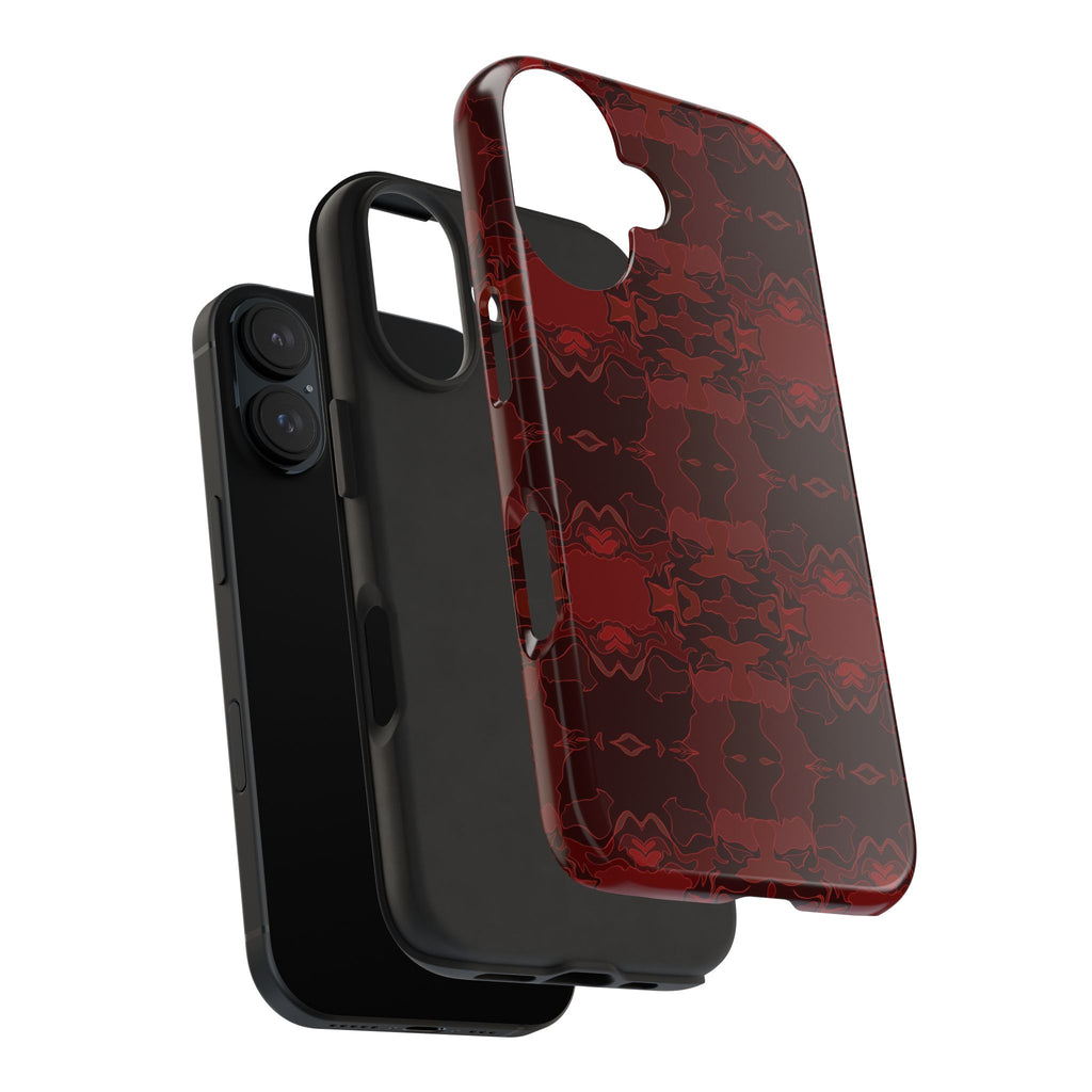Tough Phone Cases - Red Kaleidoscope Pattern