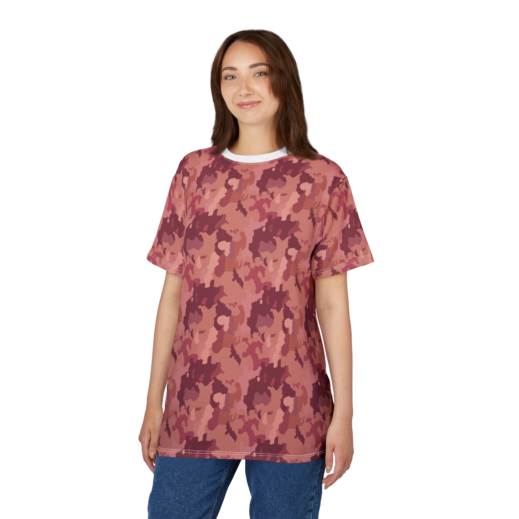 Unisex Cut & Sew Tee - Pink Camo