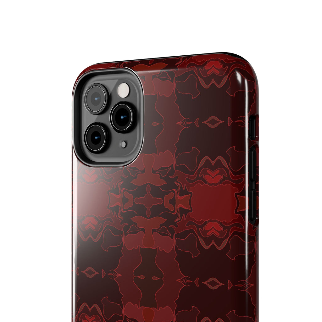 Tough Phone Cases - Red Kaleidoscope Pattern