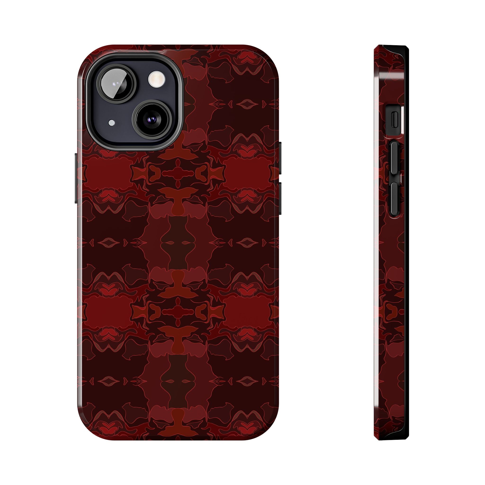 Tough Phone Cases - Red Kaleidoscope Pattern