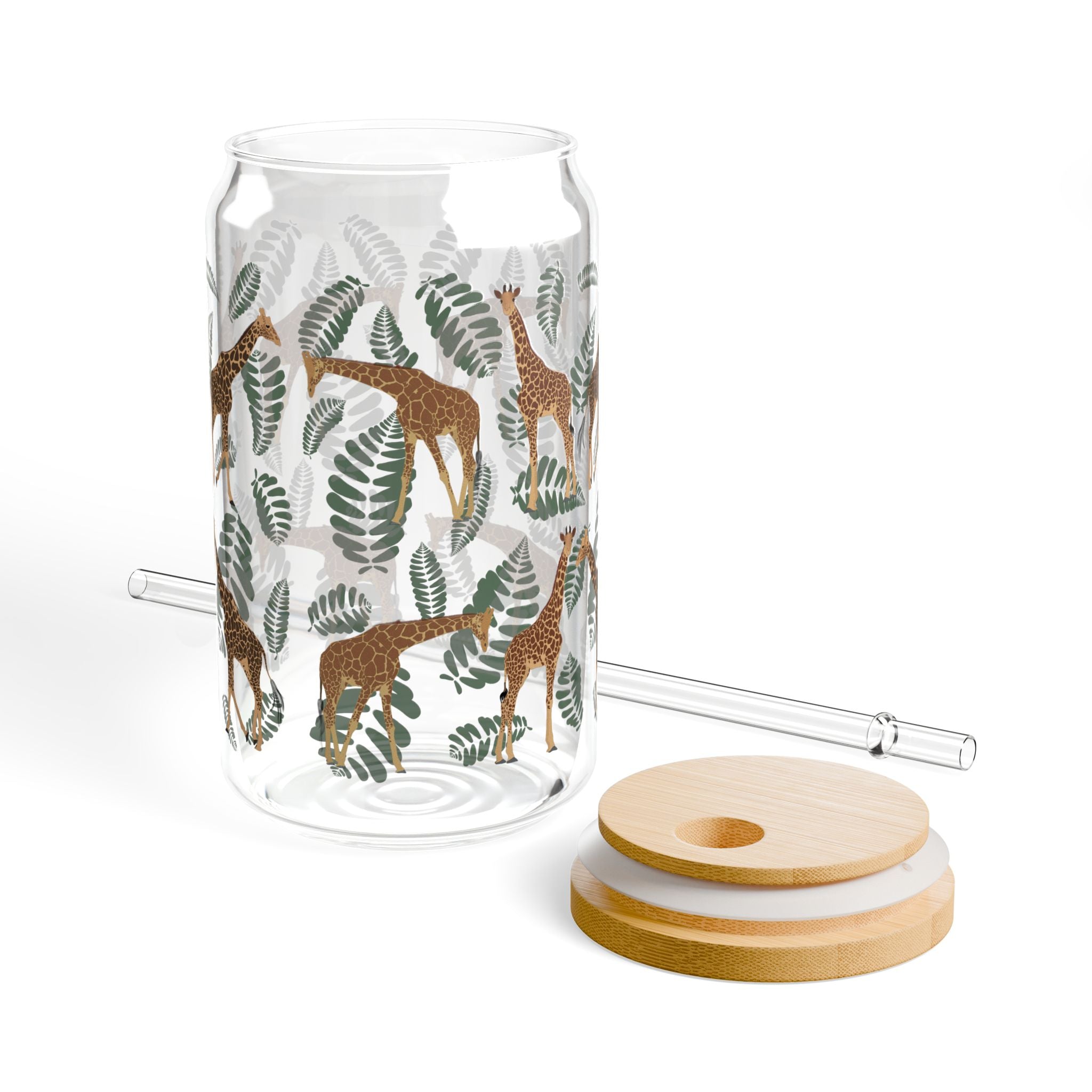 Sipper Glass, 16oz - Giraffe