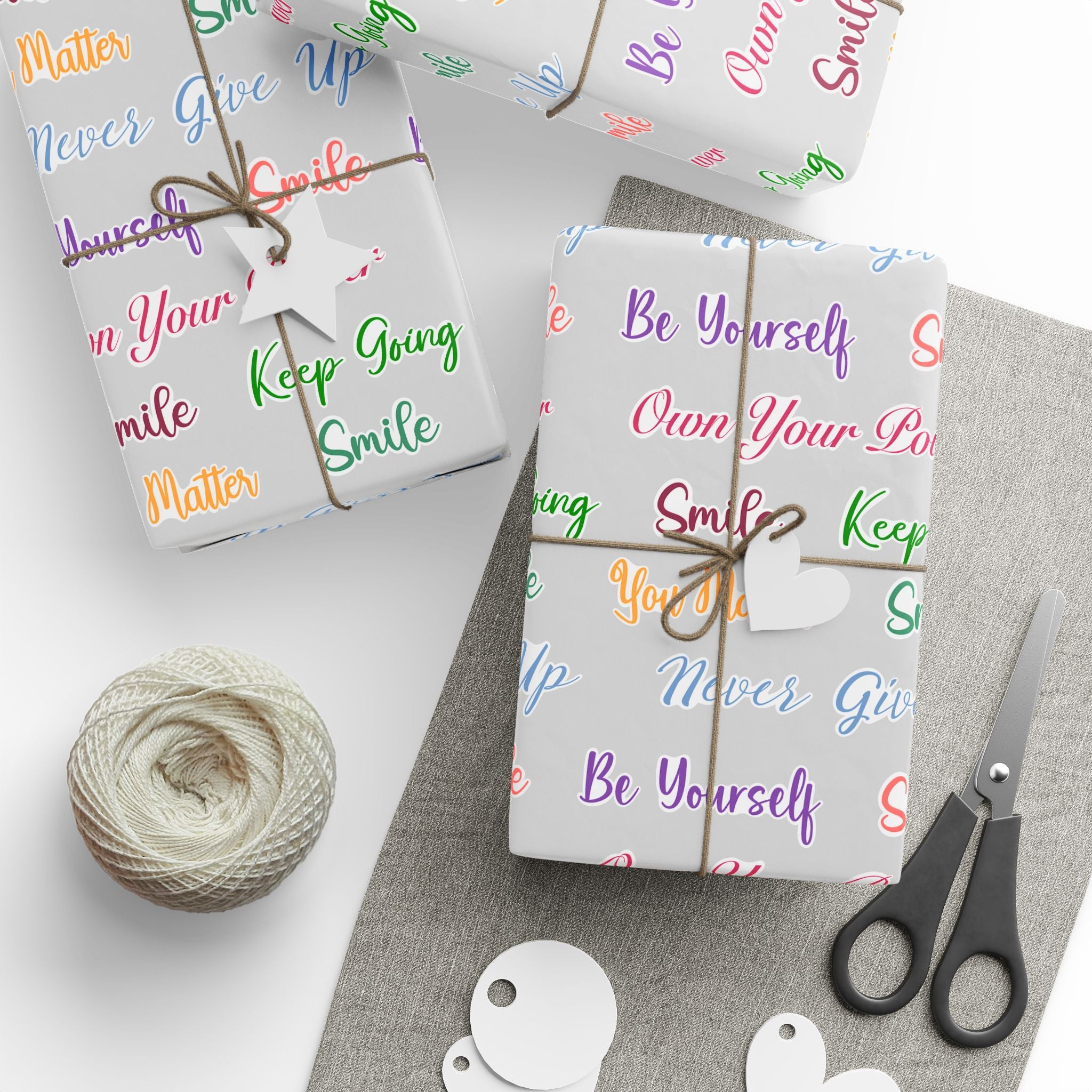 Wrapping Papers - Grey Inspo Word
