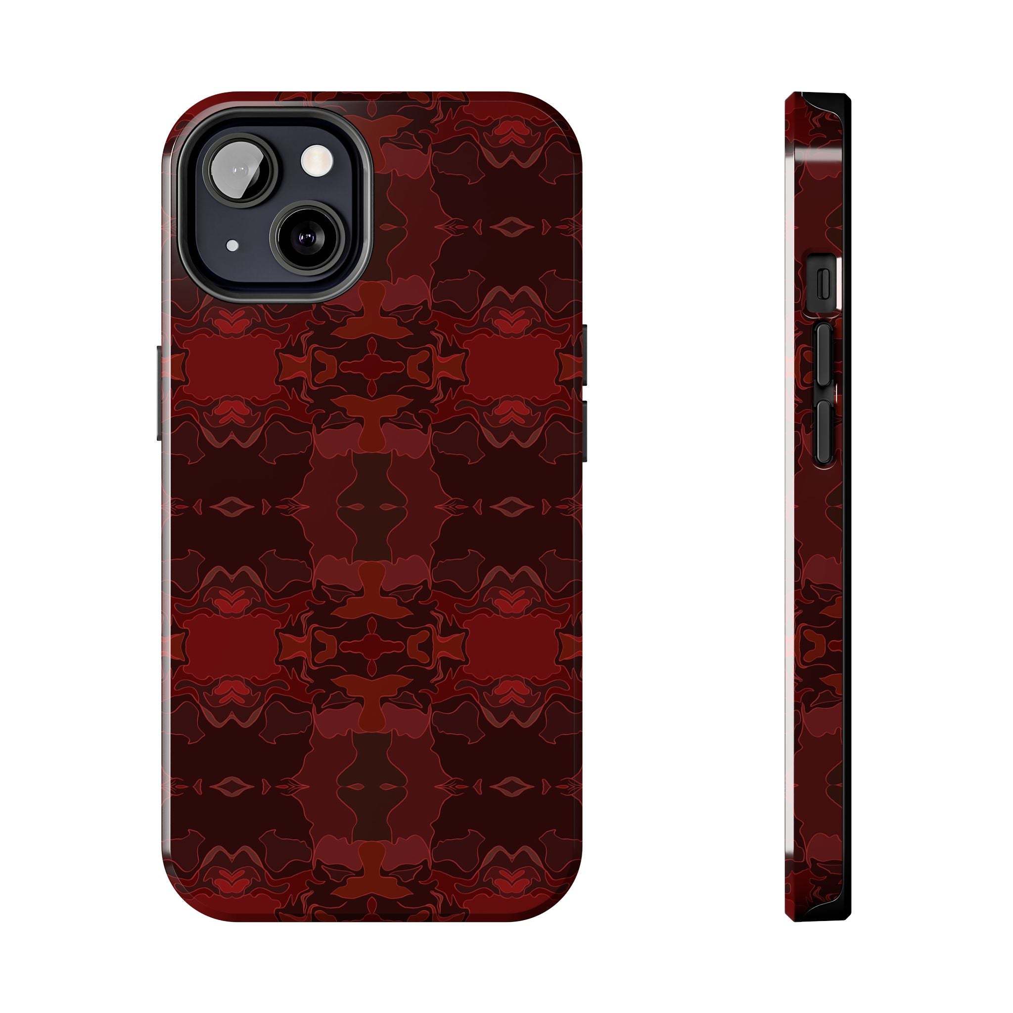 Tough Phone Cases - Red Kaleidoscope Pattern