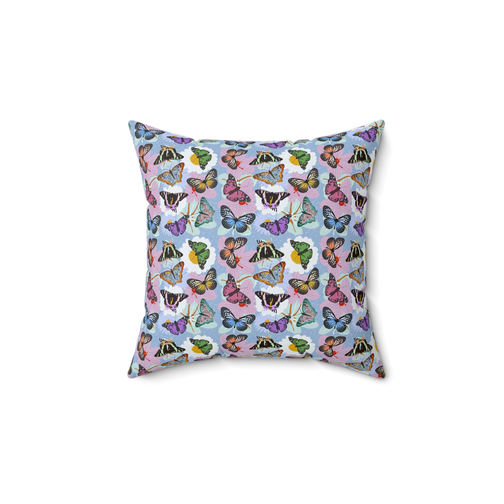 Spun Polyester Square Pillow - Butterflies