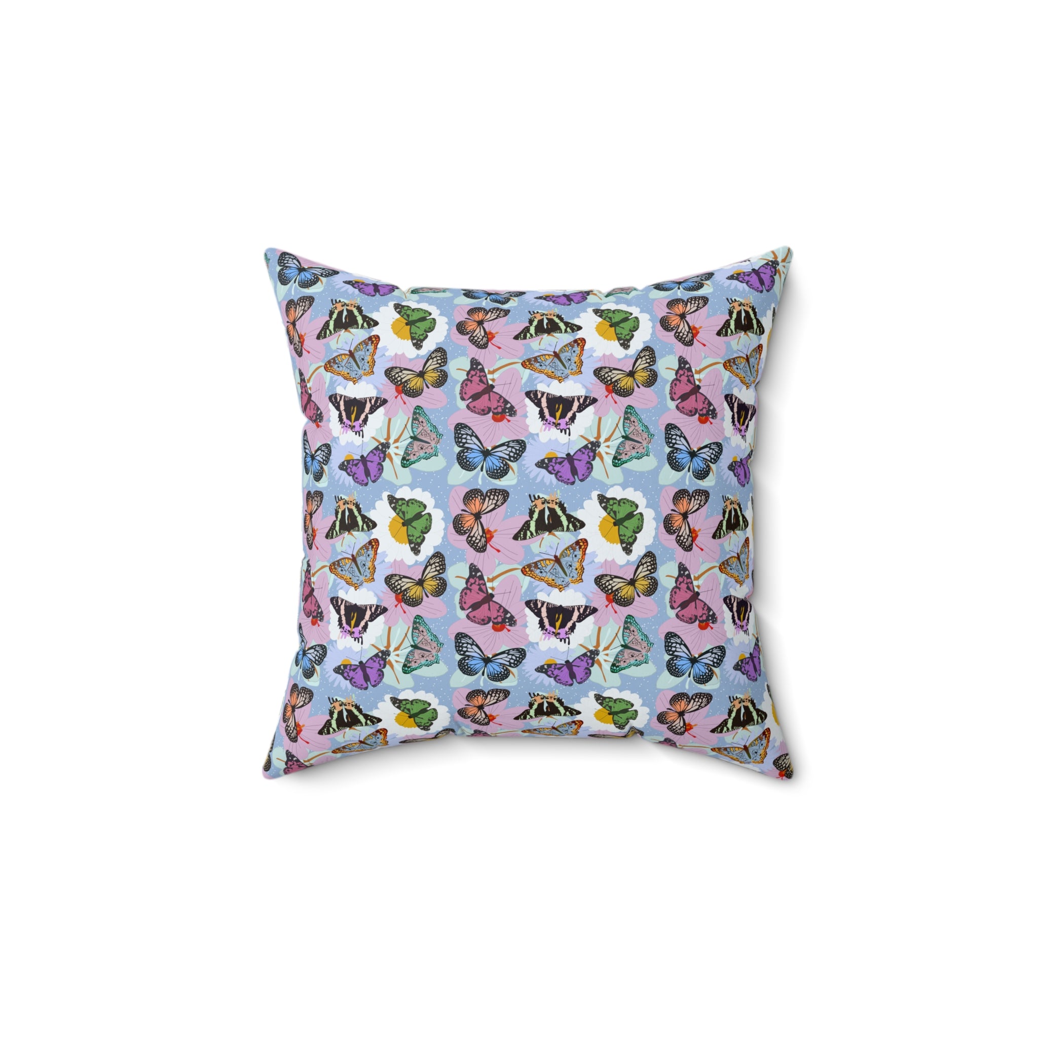 Spun Polyester Square Pillow - Butterflies