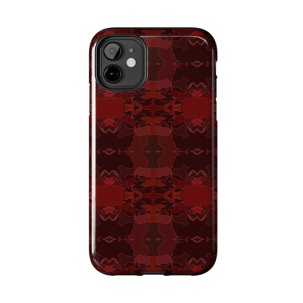 Tough Phone Cases - Red Kaleidoscope Pattern