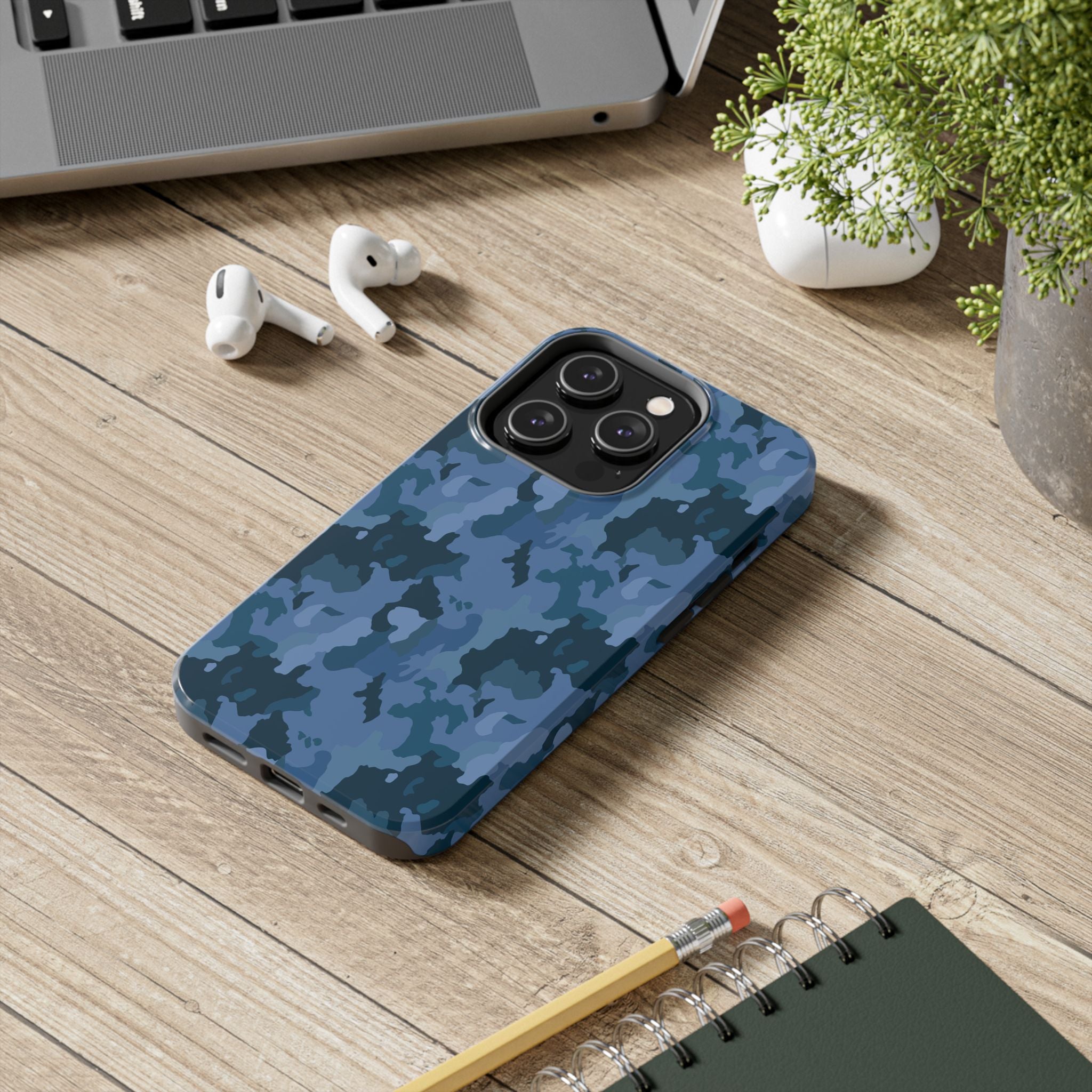 Tough Phone Cases - Blue Camo