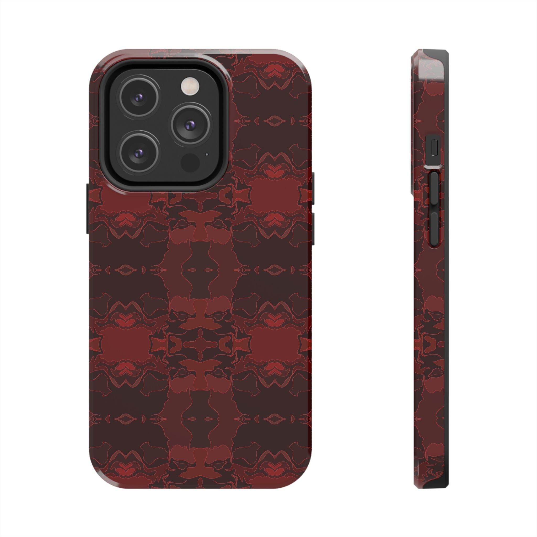 Tough Phone Cases - Red Kaleidoscope Pattern