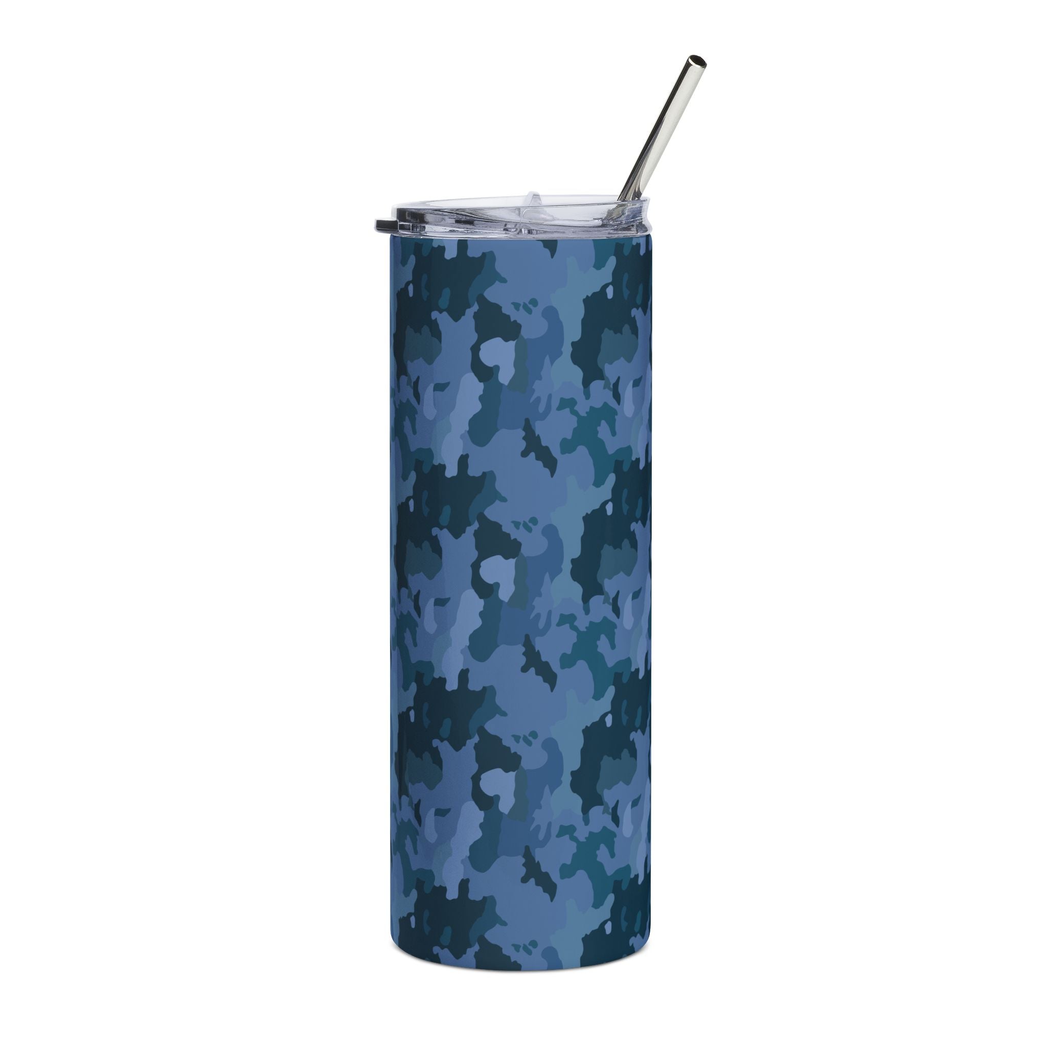 Stainless Steel Tumbler, 20oz - Blue Camo