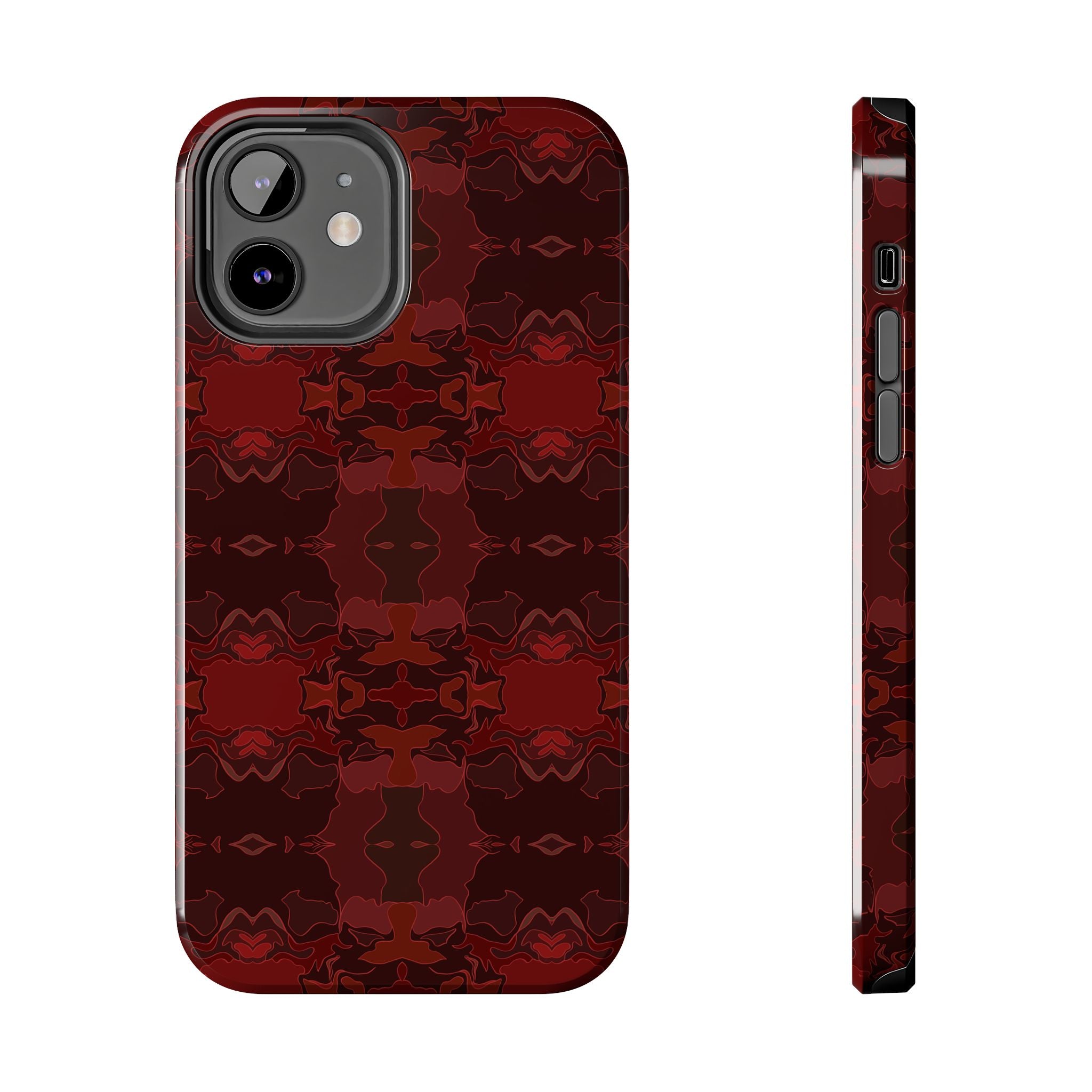 Tough Phone Cases - Red Kaleidoscope Pattern