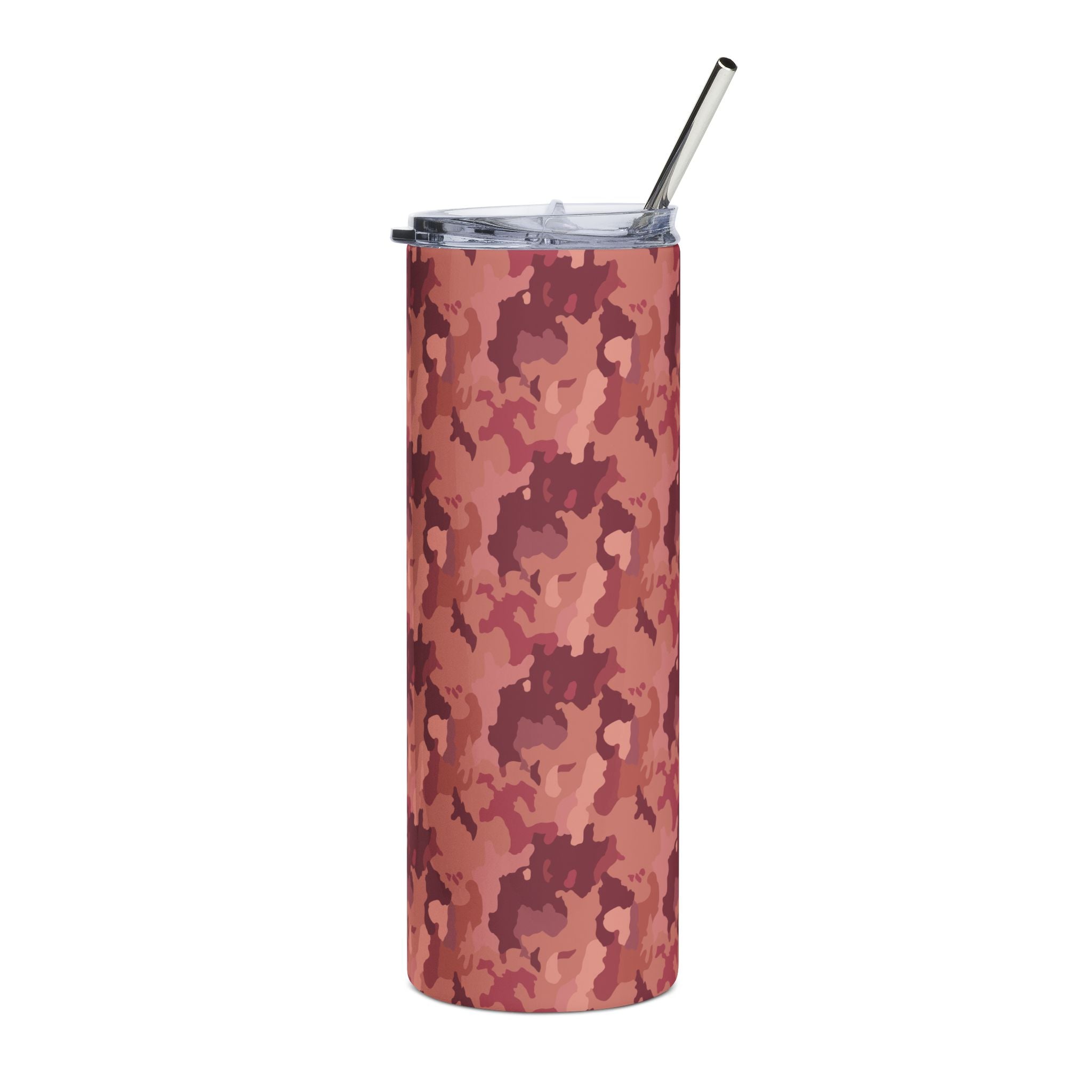 Stainless Steel Tumbler, 20oz - Pink Camo