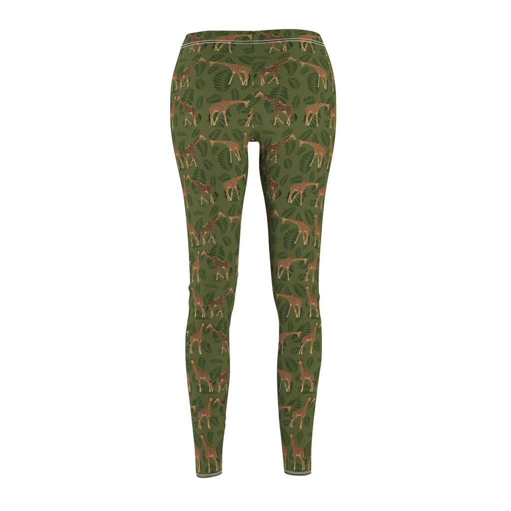 Women's Cut & Sew Casual Leggings - Giraffes